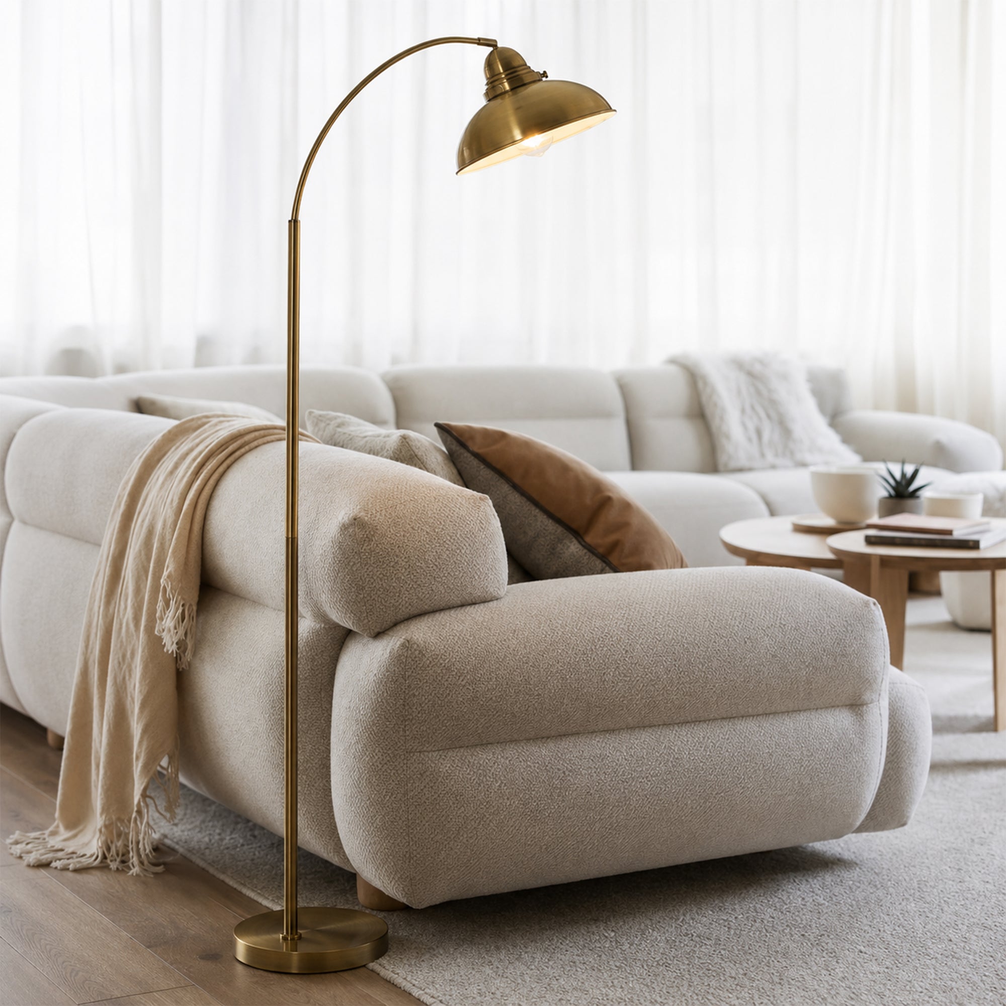 Manor Metal Floor Lamp - Weathered Brass