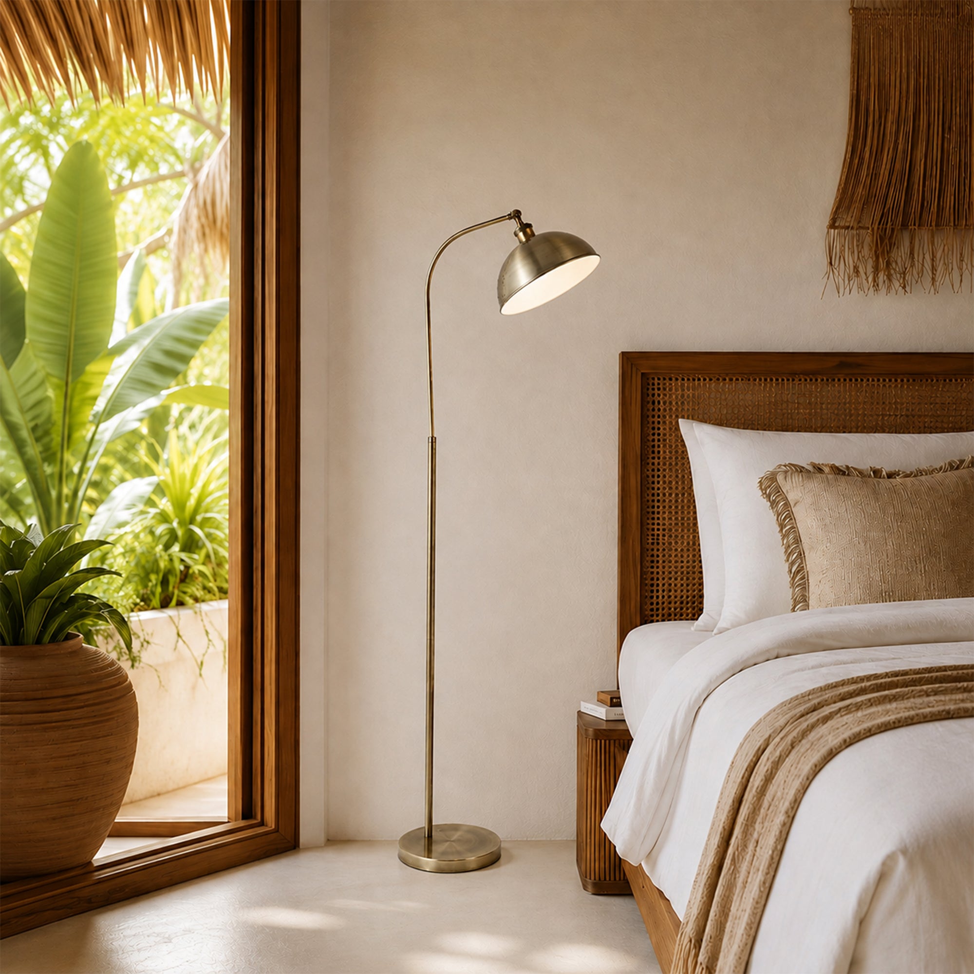 Lenna Floor Lamp - Antique Brass