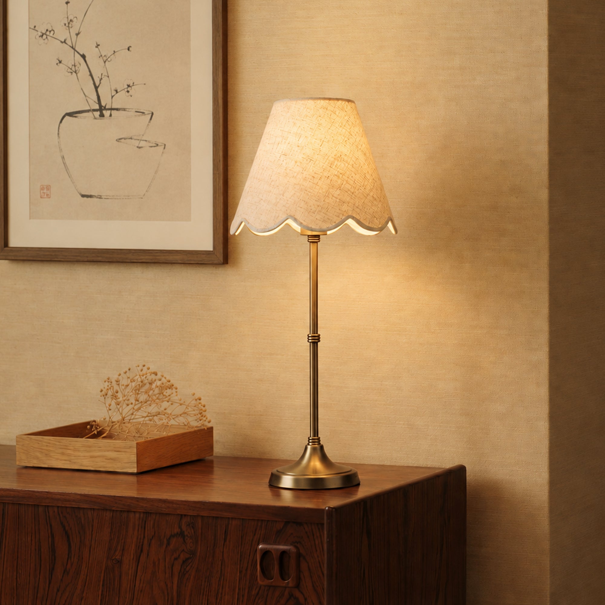 Lottie Table Lamp - Linen Colour