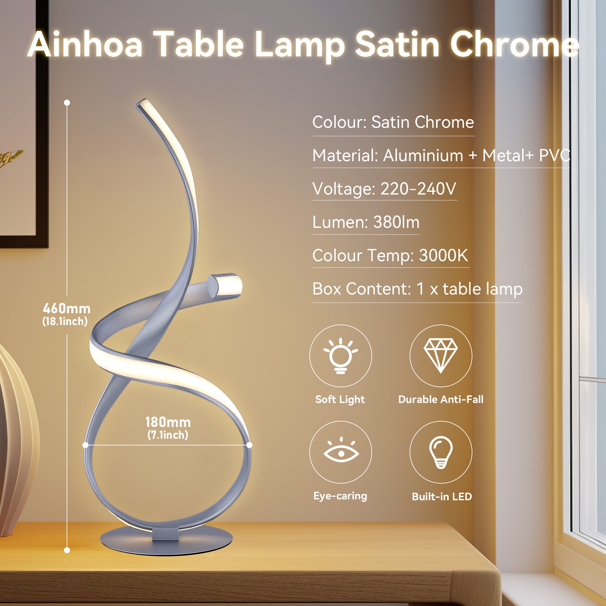 Ainhoa Table Lamp - Chrome
