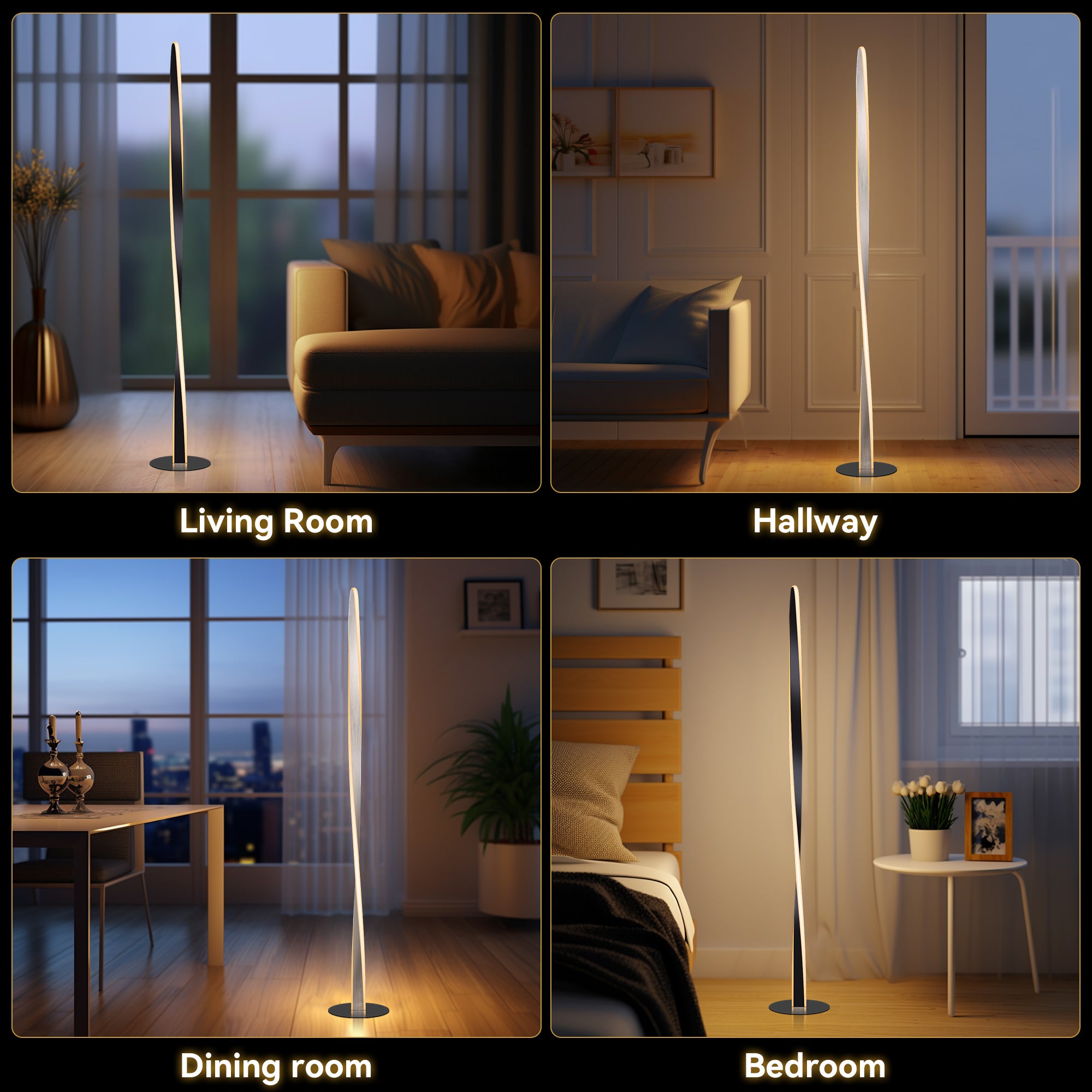 Enhalus LED Floor Lamp - Black