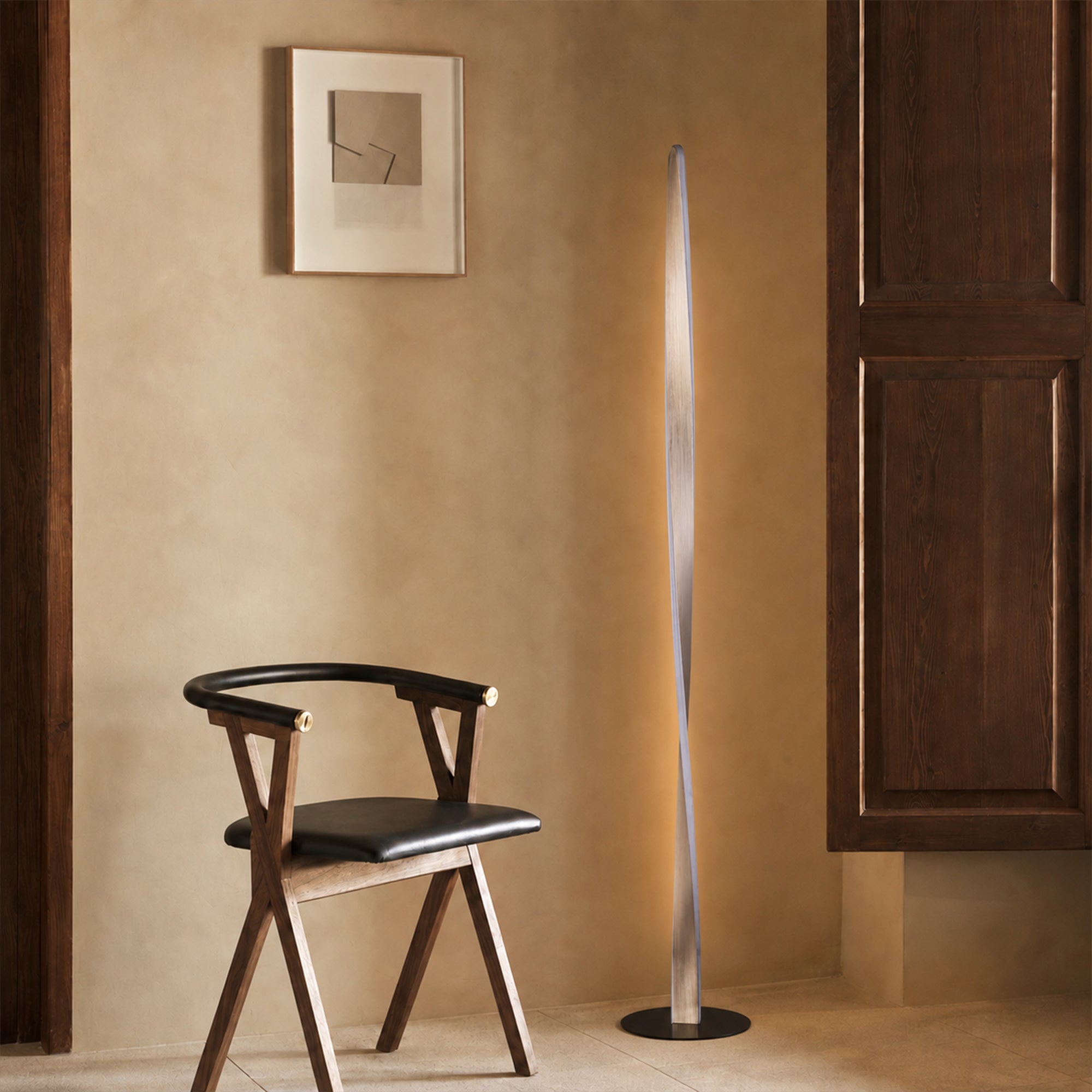 Enhalus LED Floor Lamp - Brushed Chrome