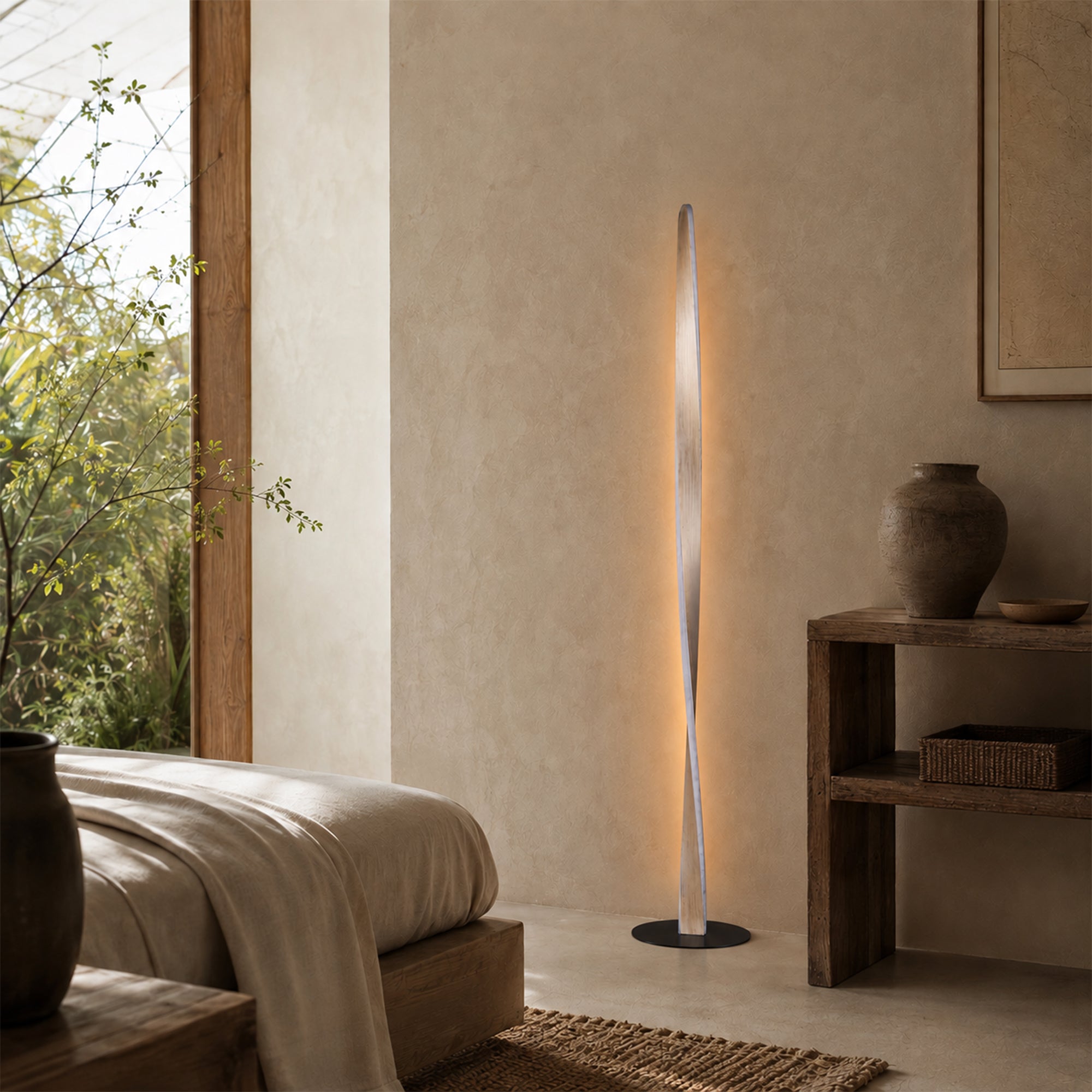 Enhalus LED Floor Lamp - Brushed Chrome