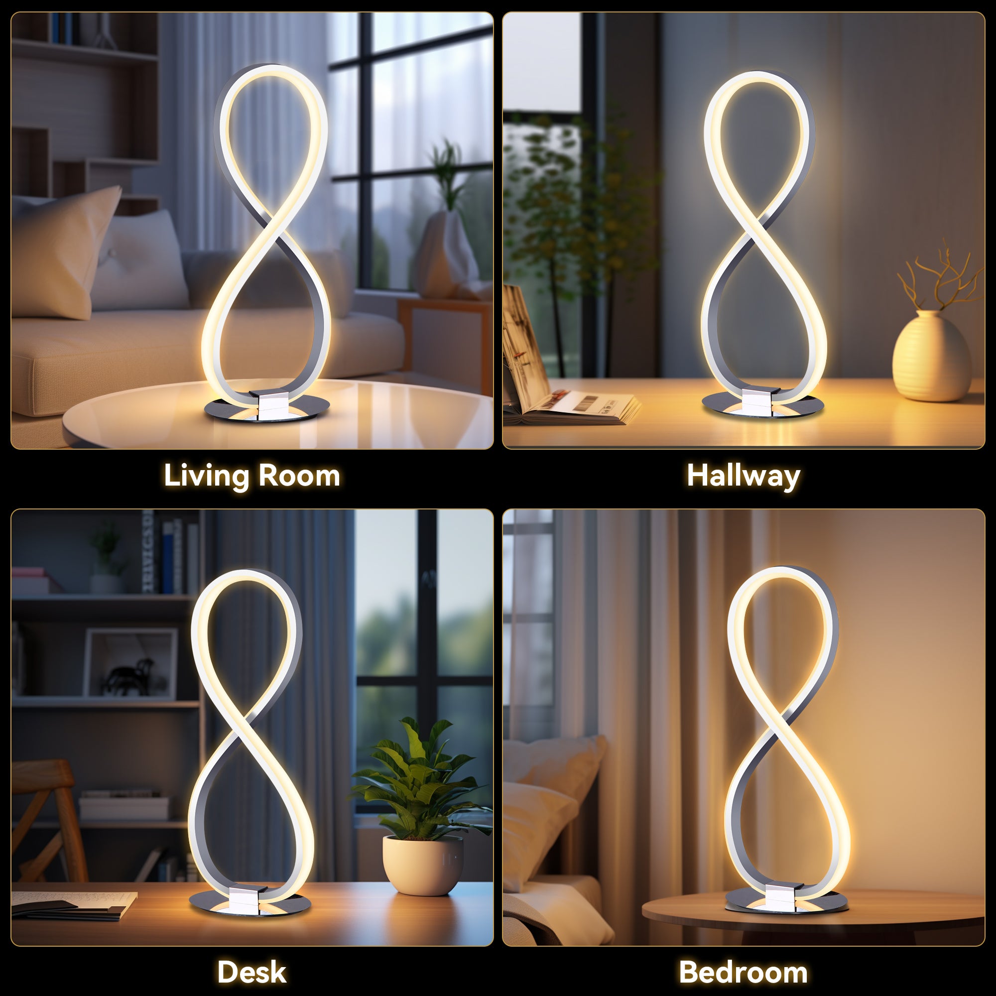 Infinite LED Table Lamp - Chrome