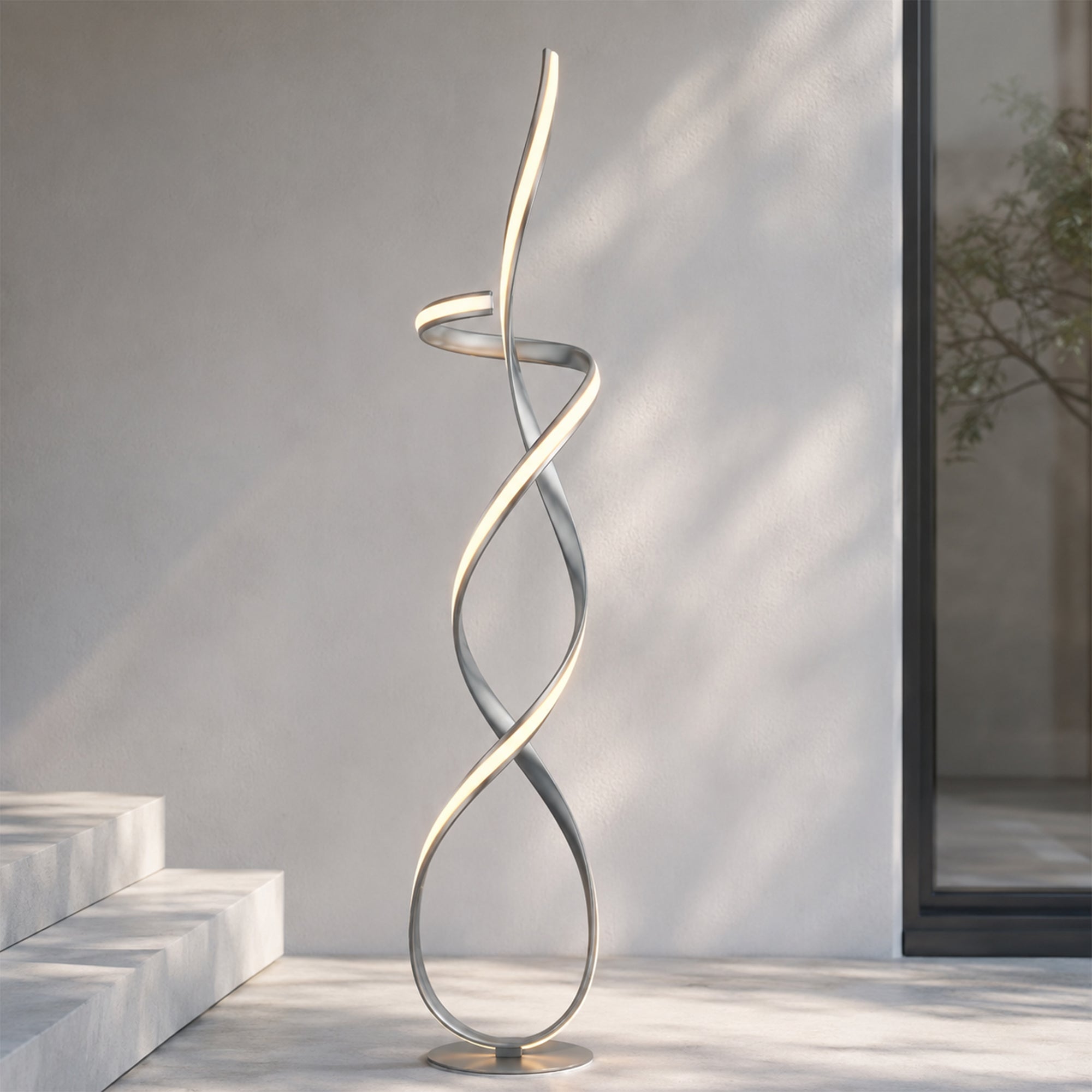 Ainhoa LED Floor Lamp - Satin Chrome