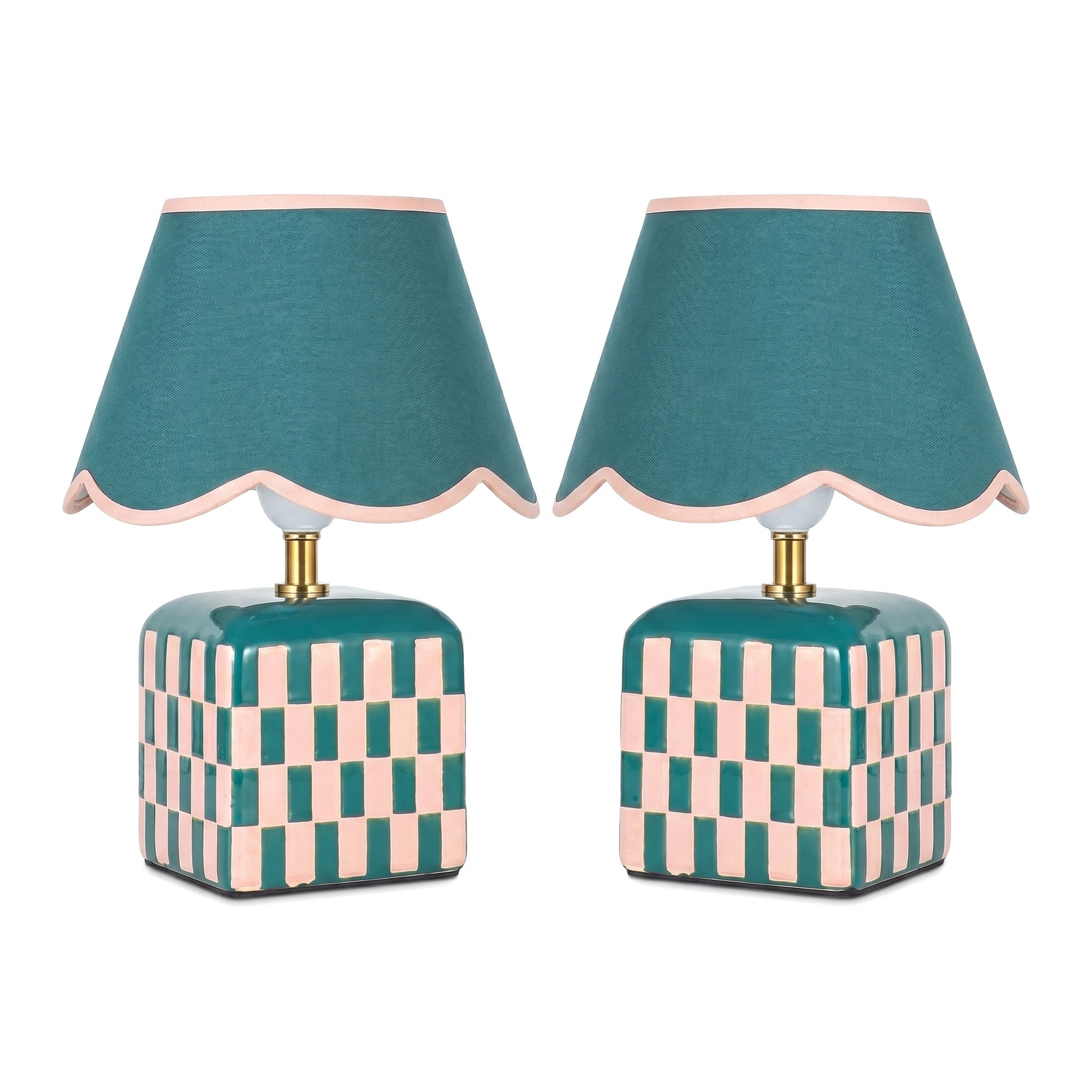 Valentina Ceramic Table Lamp Set of 2 - Green