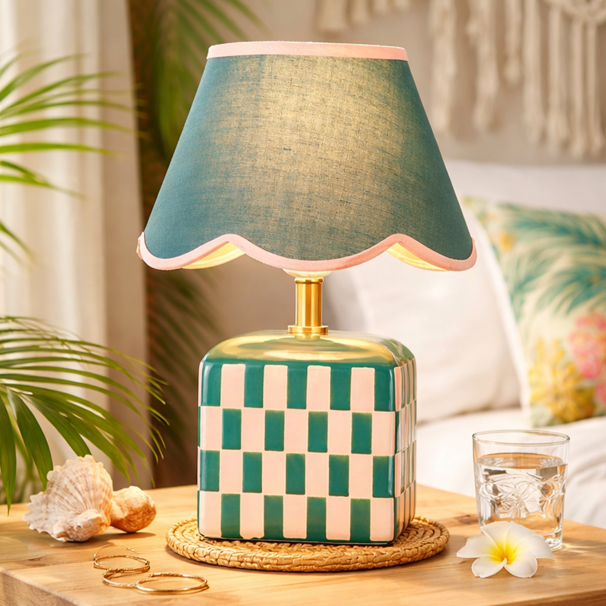 Valentina Ceramic Table Lamp Set of 2 - Green