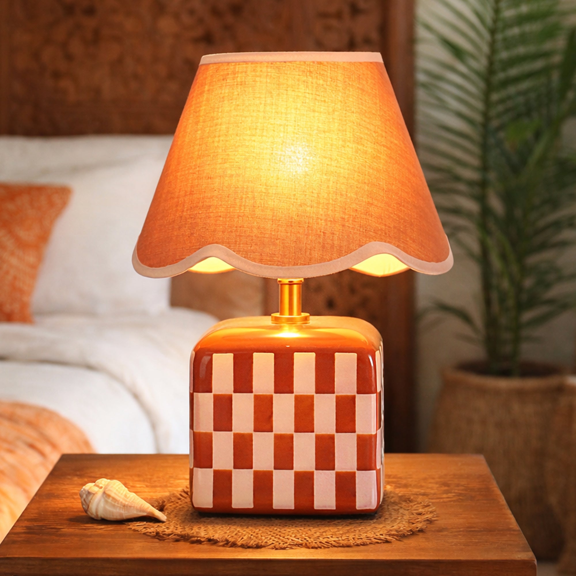 Valentina Ceramic Table Lamp Set of 2 - Coral