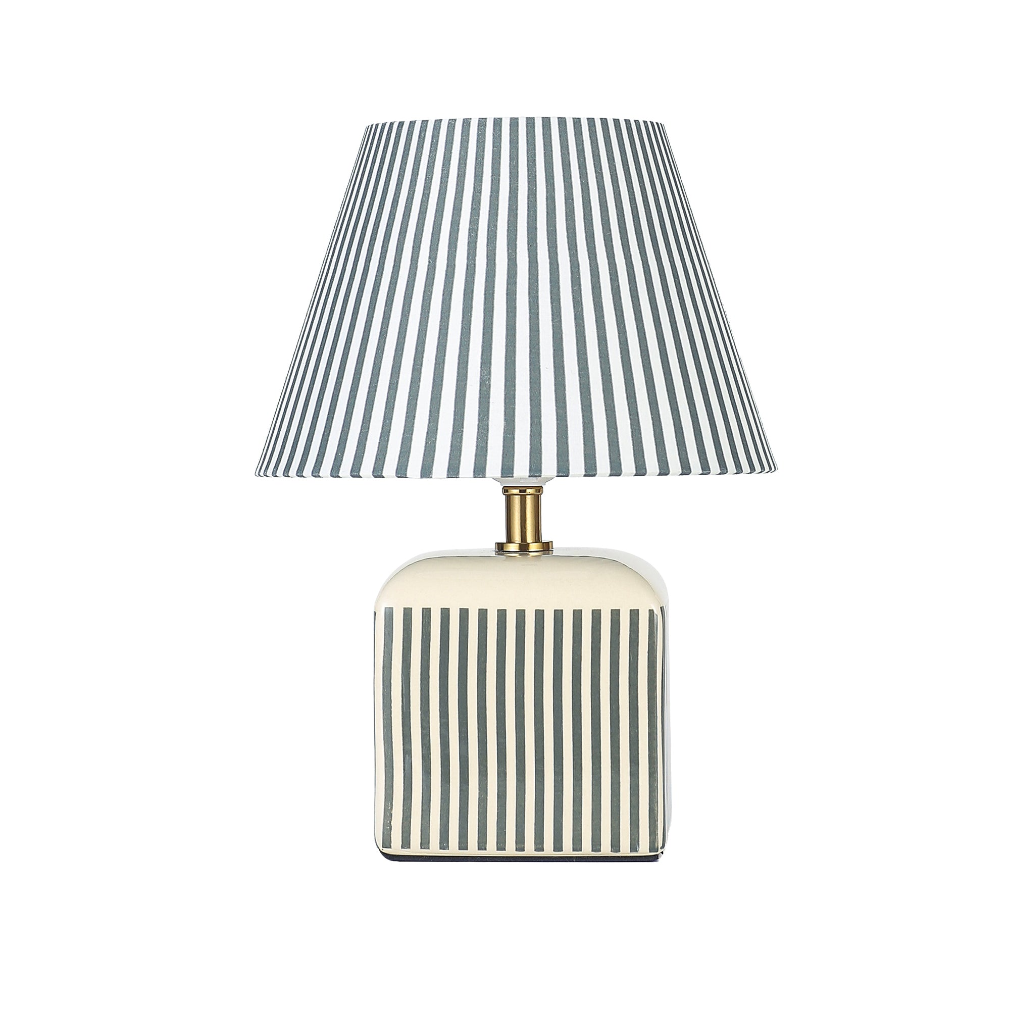 Amaris Ceramic Striped Table Lamp Set of 2 - Green