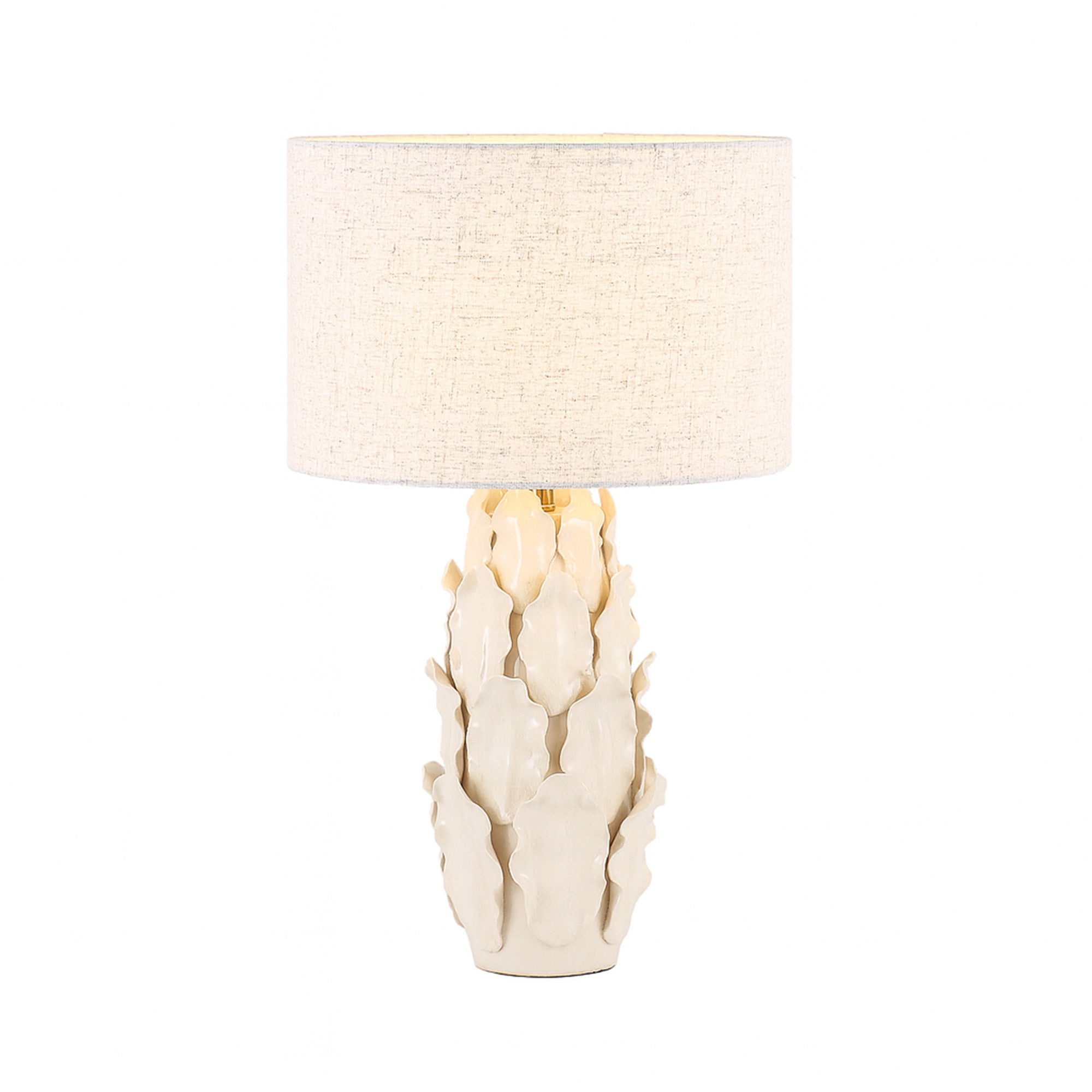 Layered Leaf Ceramic Table Lamp