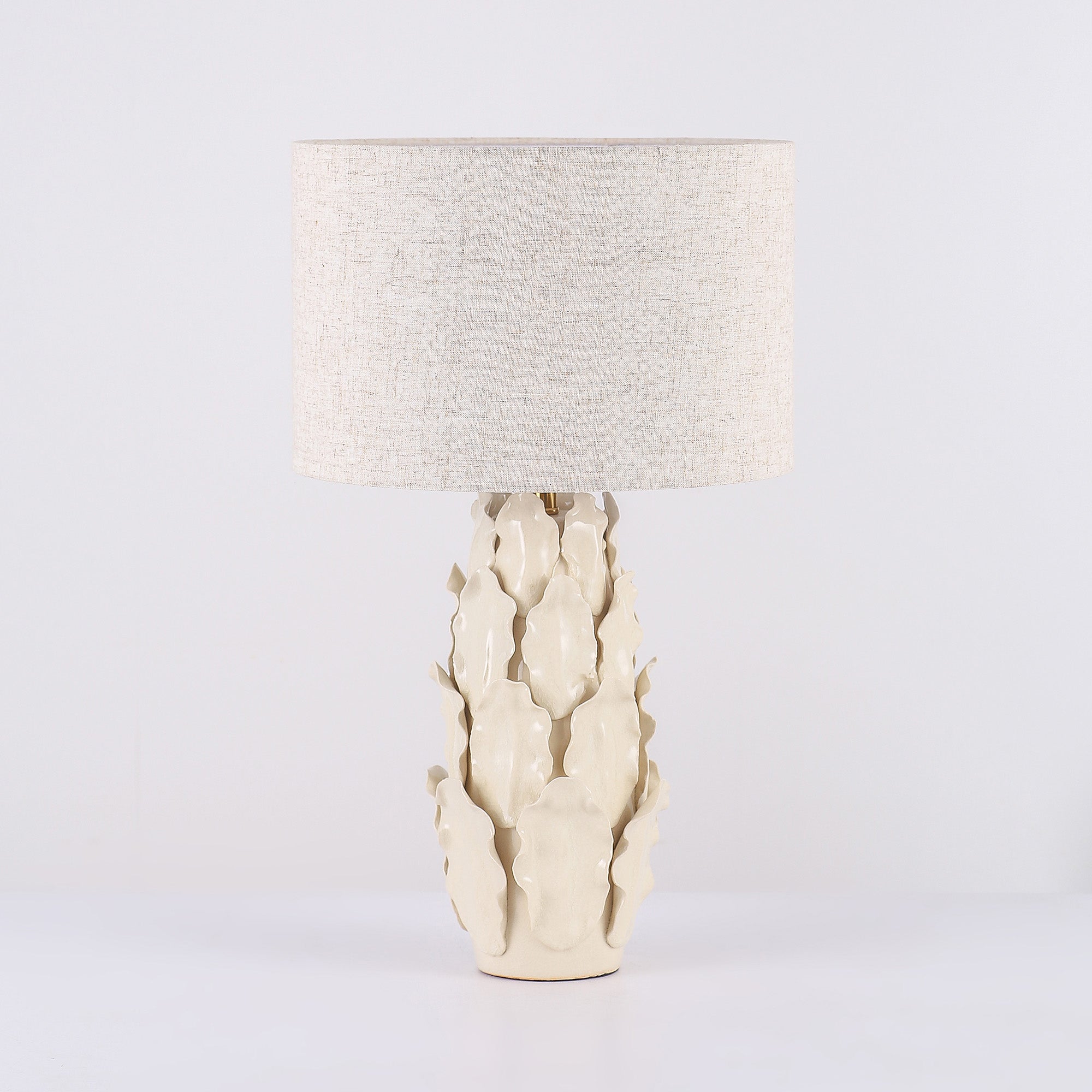 Layered Leaf Ceramic Table Lamp