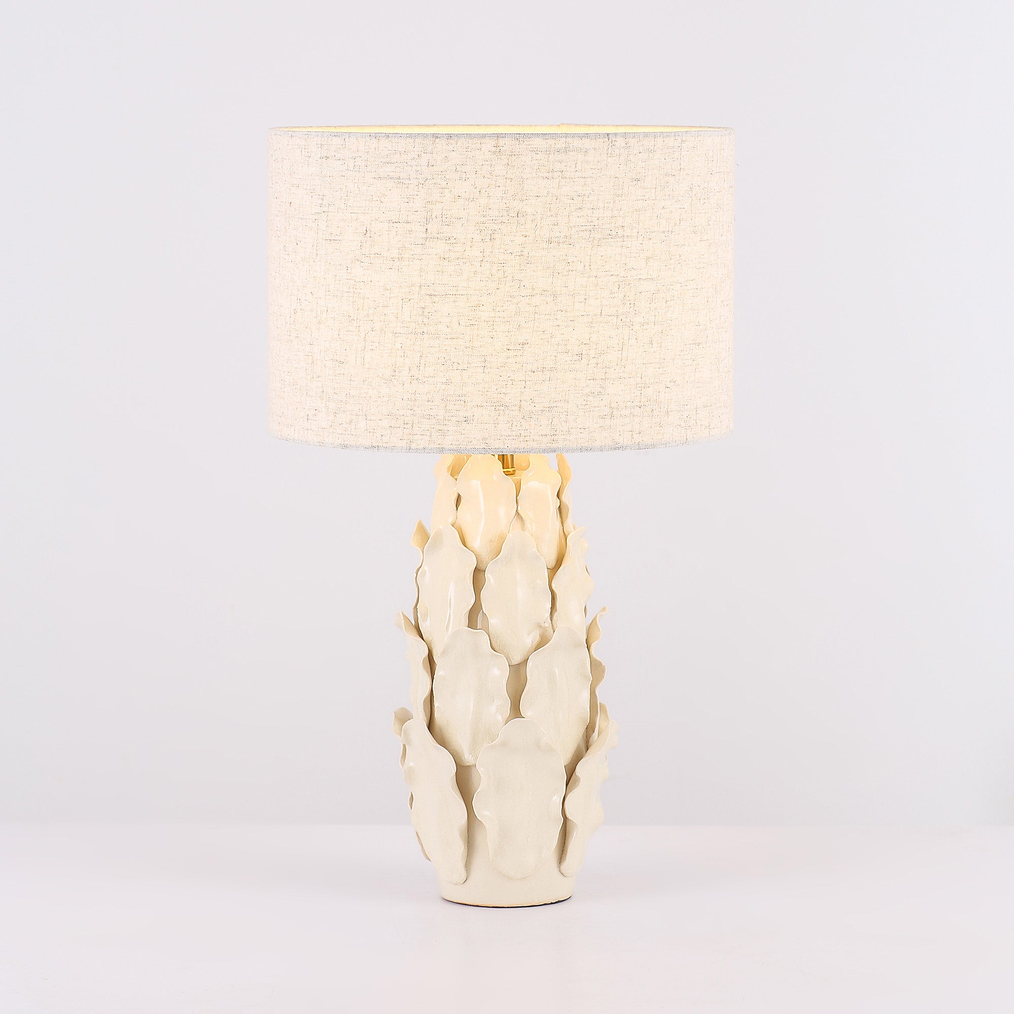 Layered Leaf Ceramic Table Lamp