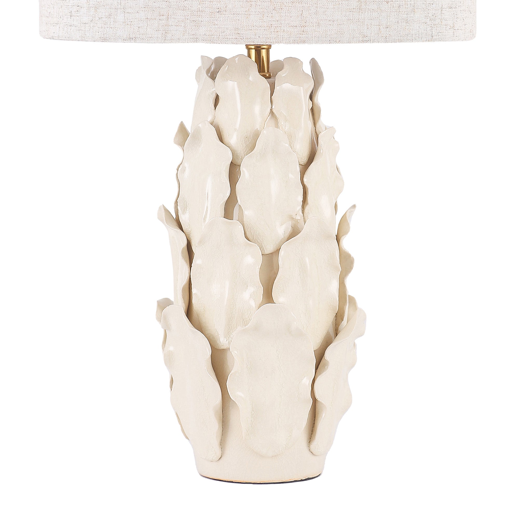 Layered Leaf Ceramic Table Lamp