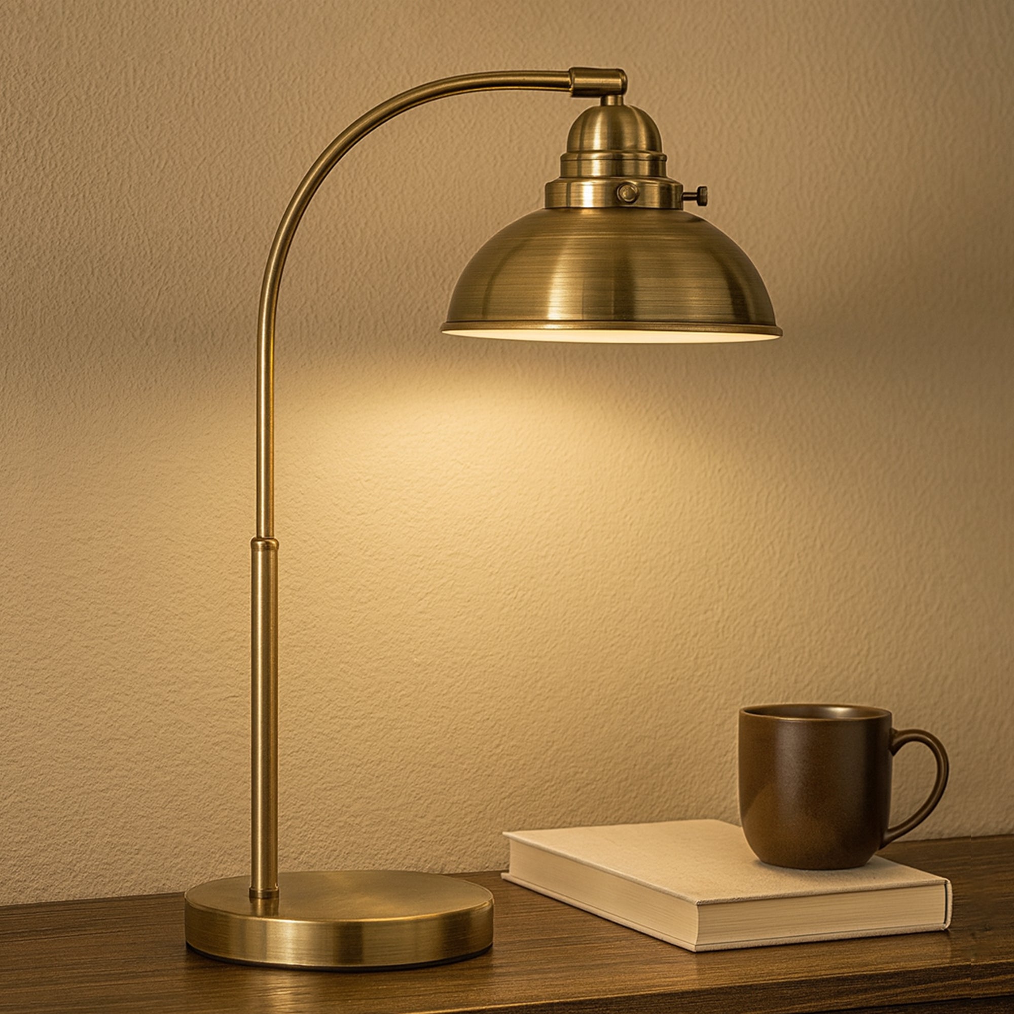 Manor Metal Table Lamp - Weathered Brass