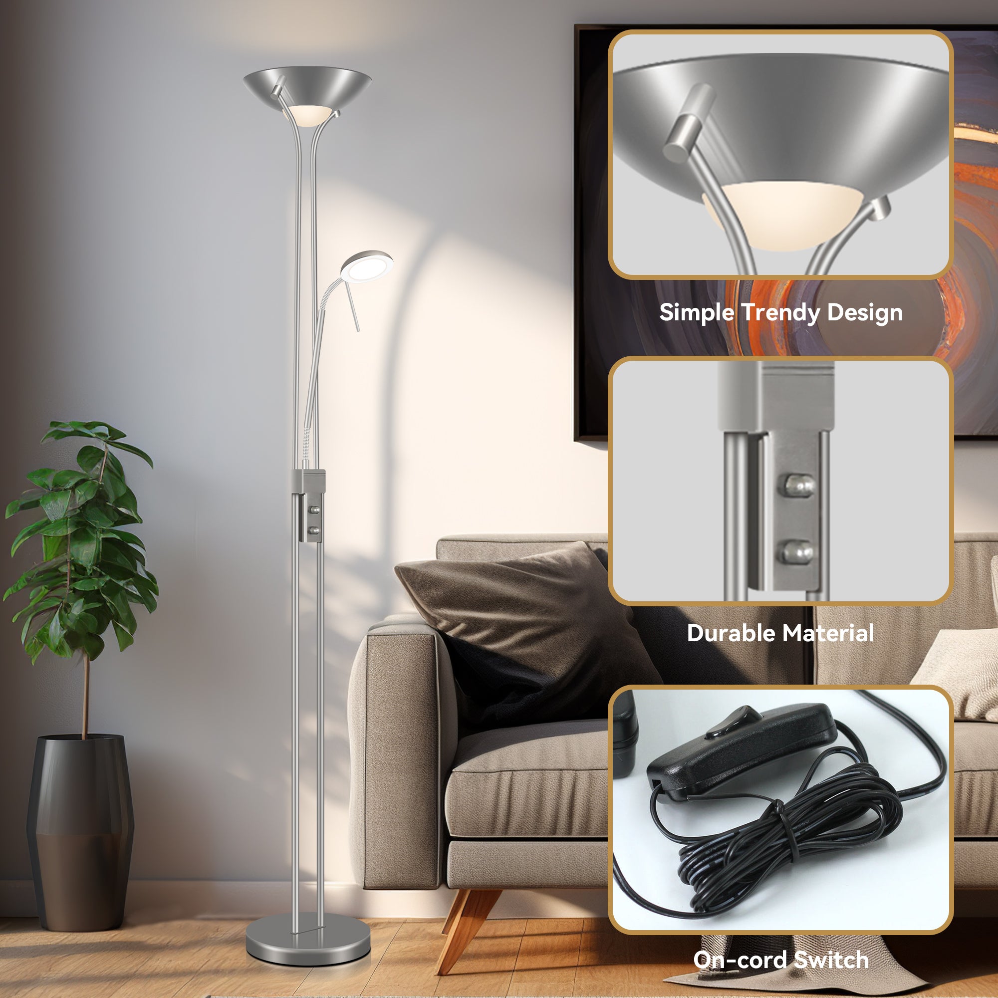 Buckley Dimmable LED Mother & Child Floor Lamp