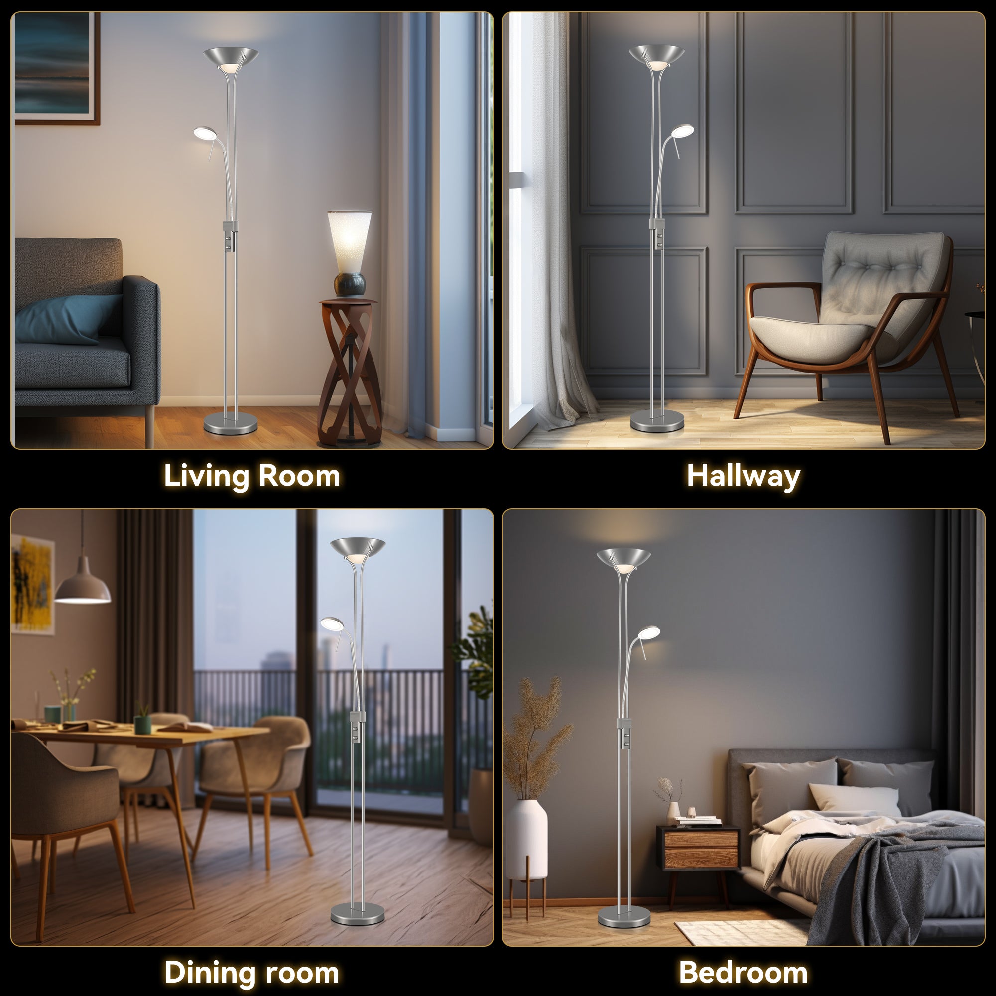 Buckley Dimmable LED Mother & Child Floor Lamp