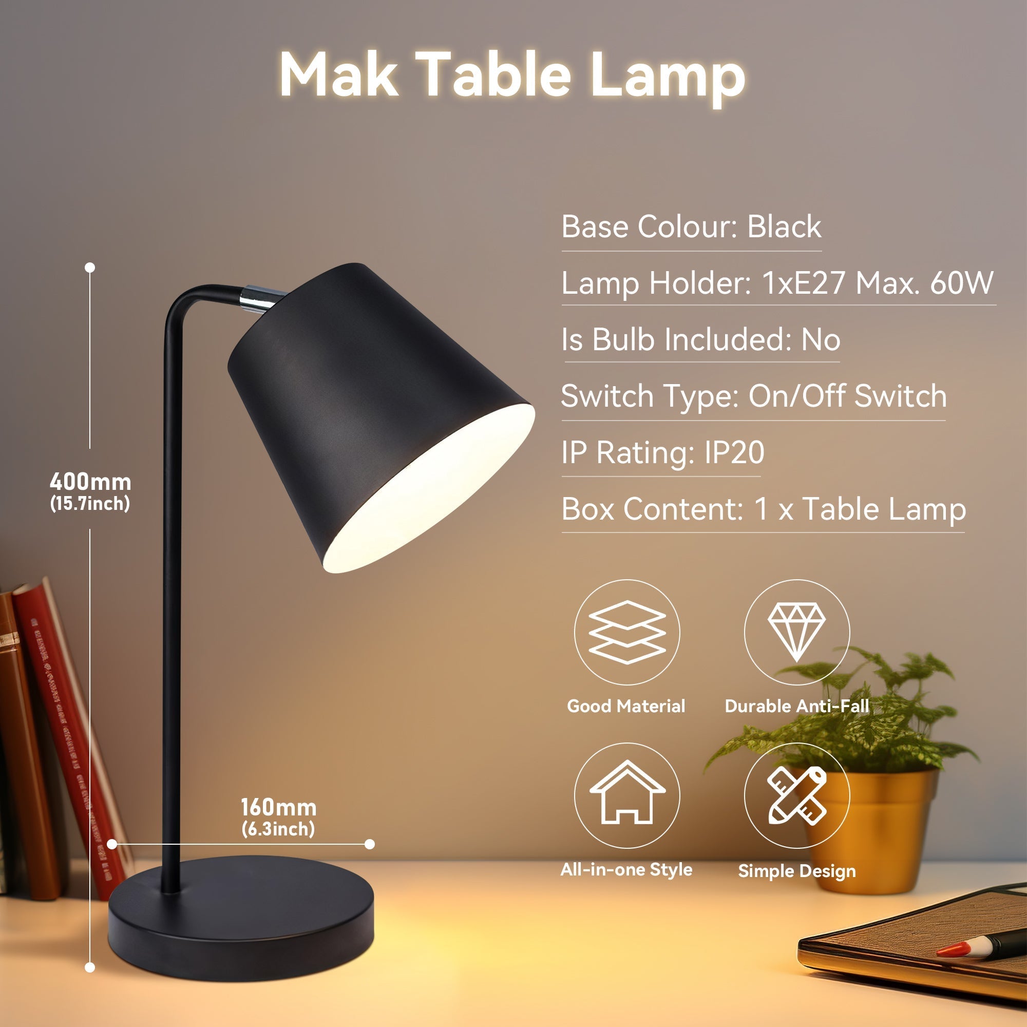Mak Table Lamp - Black