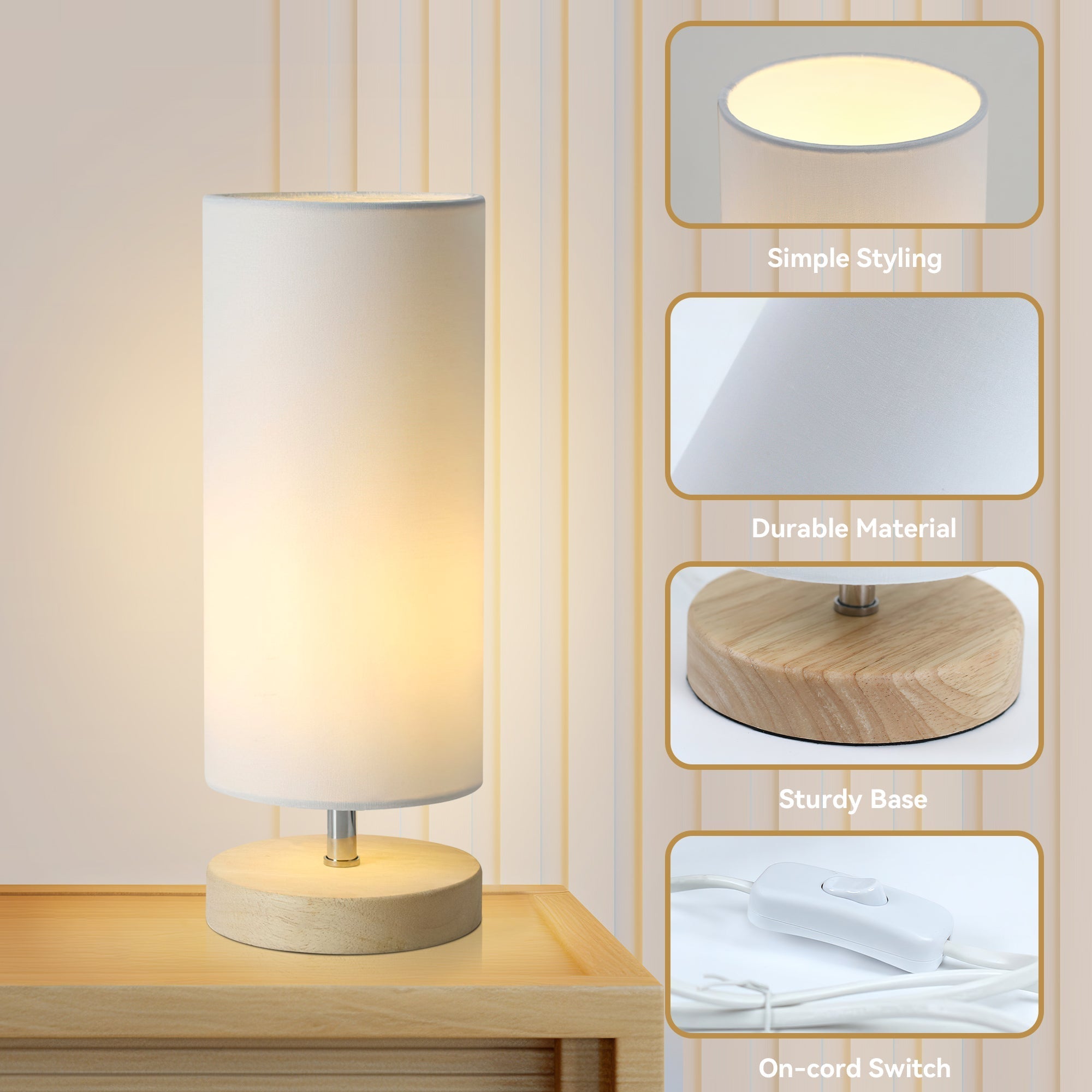 Set of 2 Mano Cylinder Table Lamp