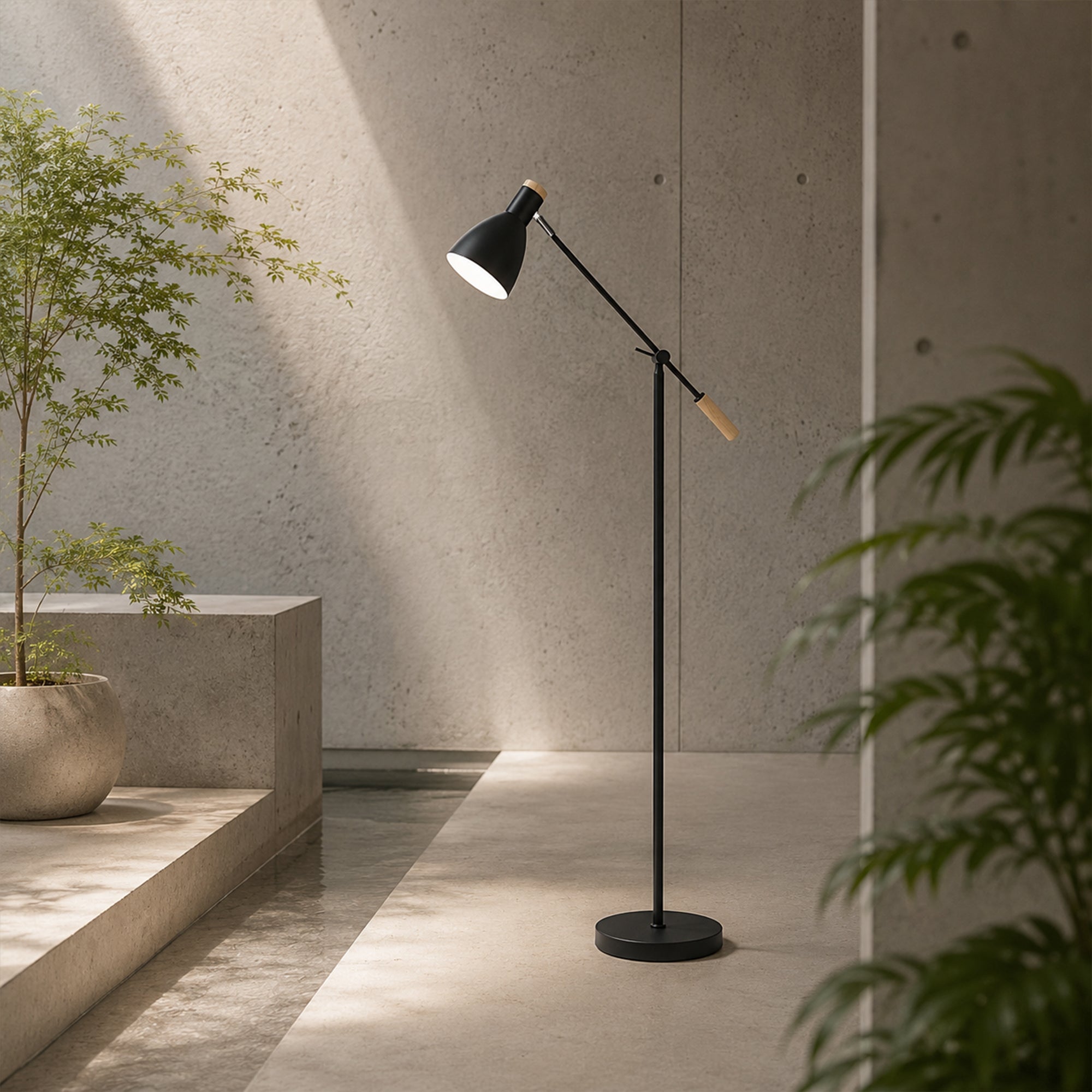 Scandinavian Adjustable Floor Lamp - Black