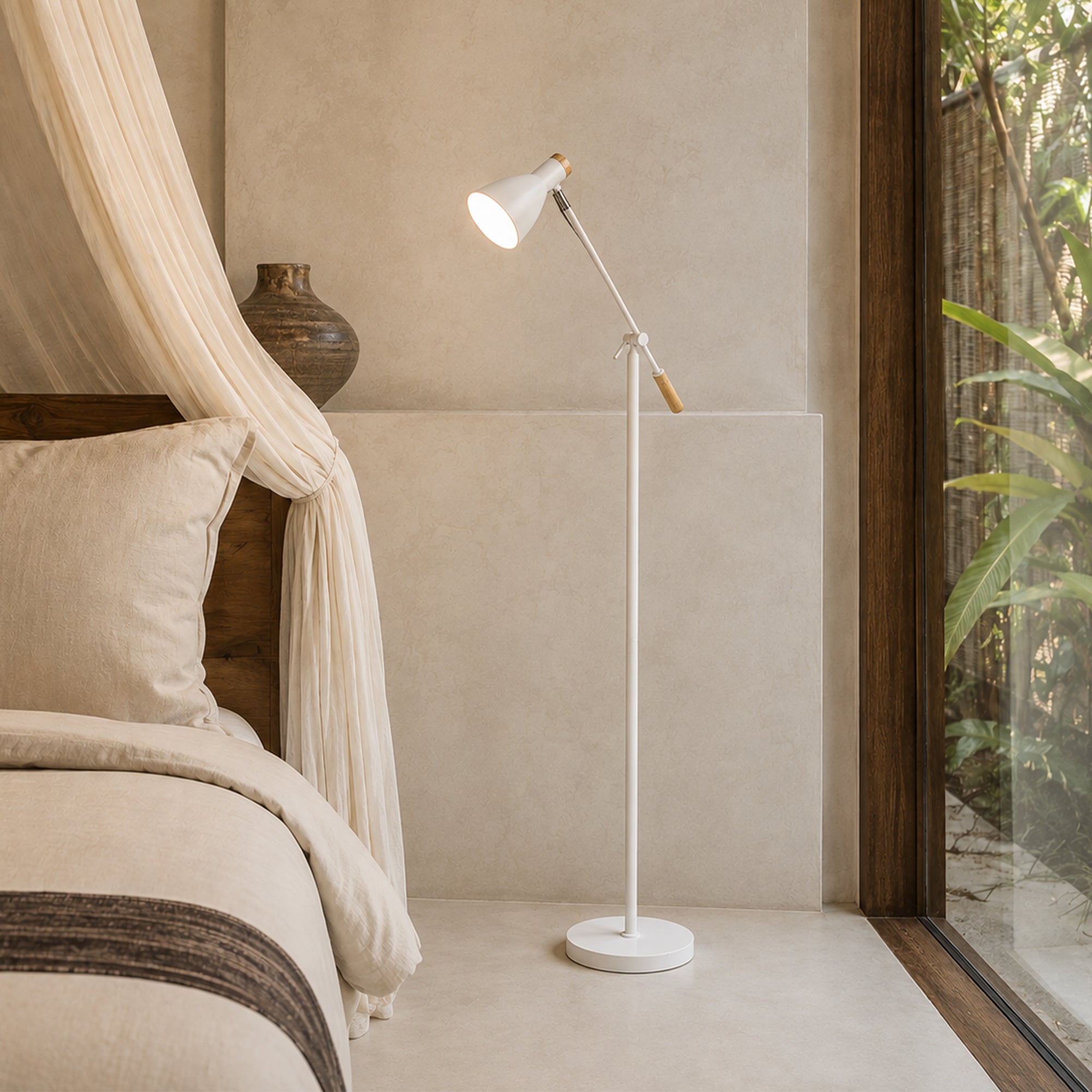 Scandinavian Adjustable Floor Lamp - White