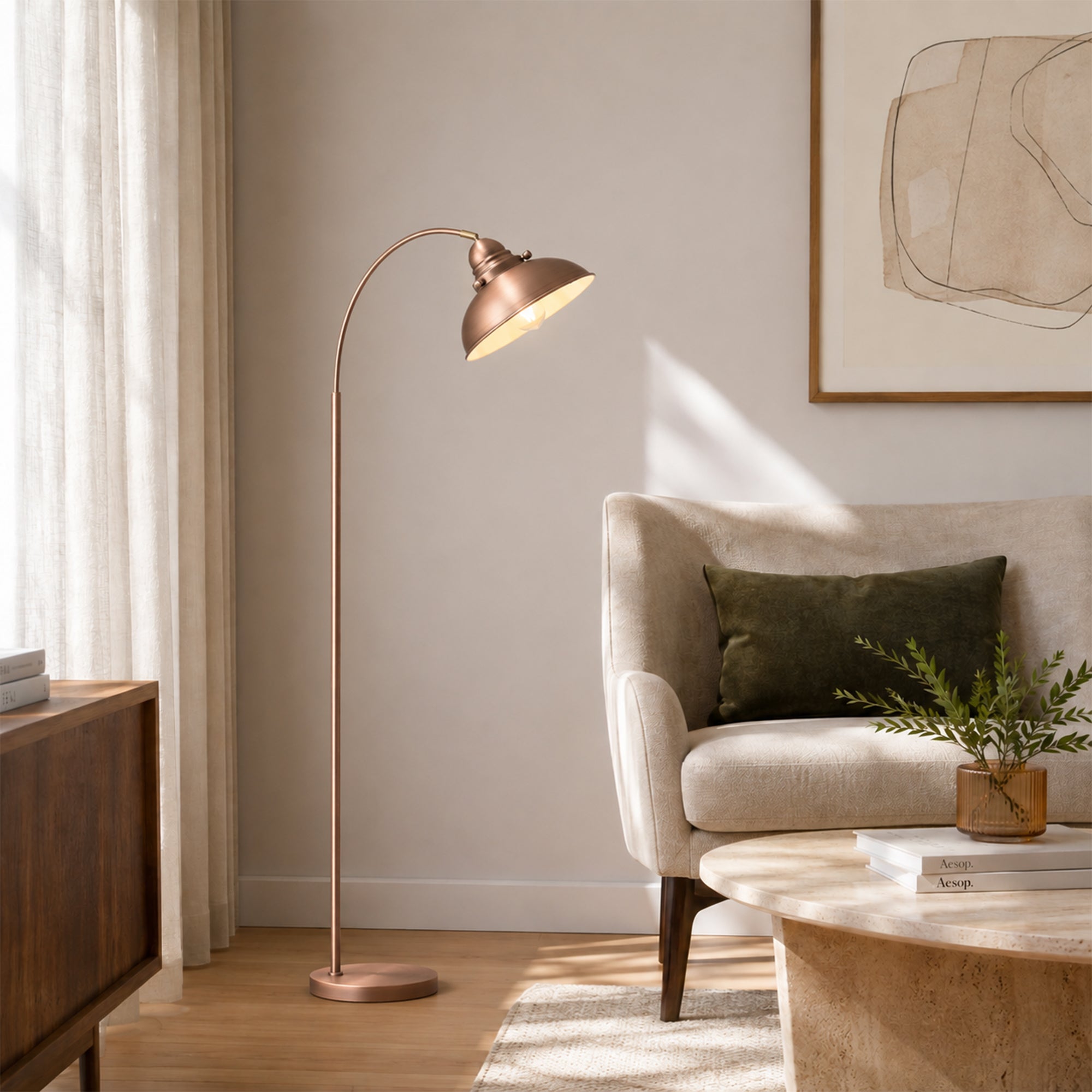 Manor Metal Floor Lamp - Antique Copper