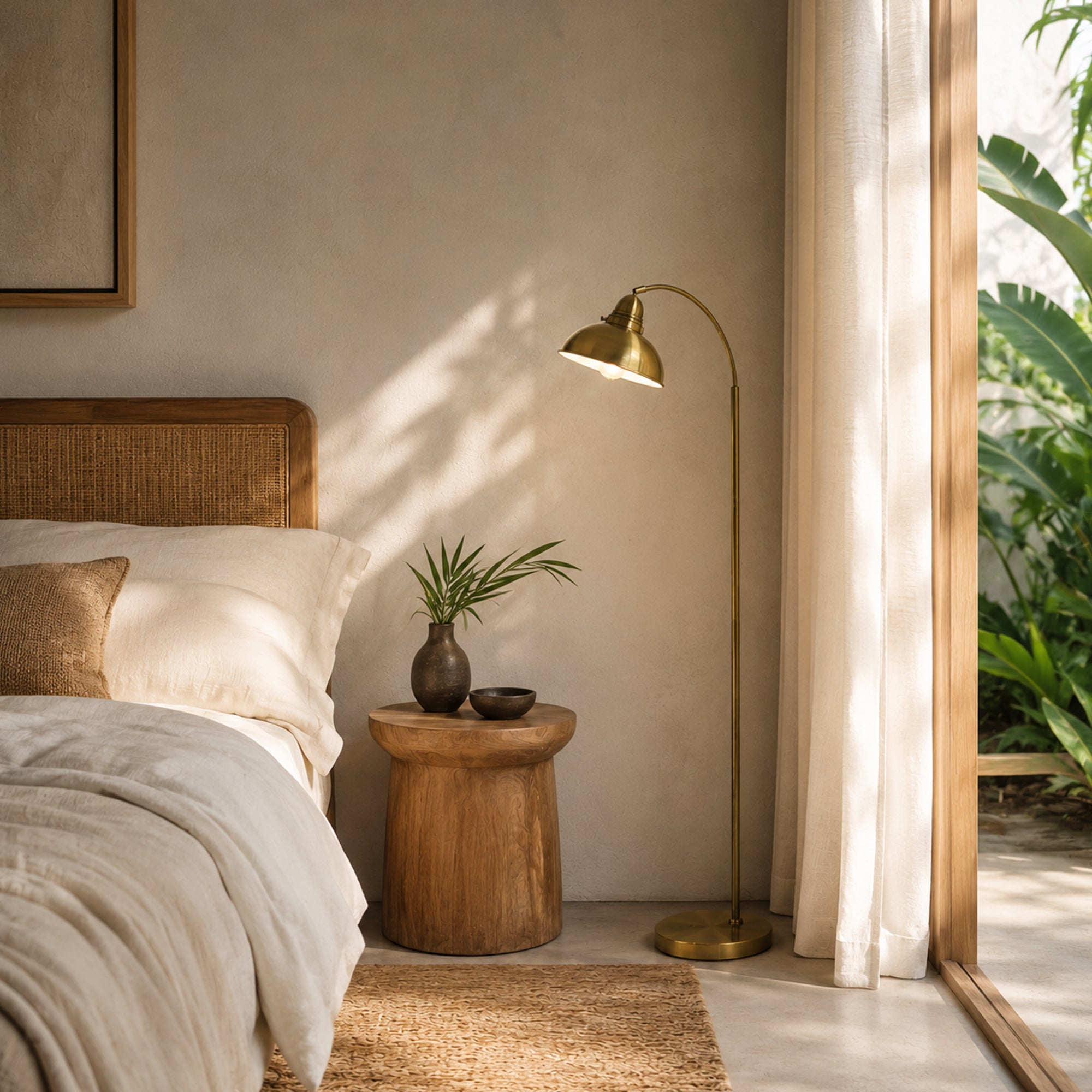 Manor Metal Floor Lamp - Weathered Brass