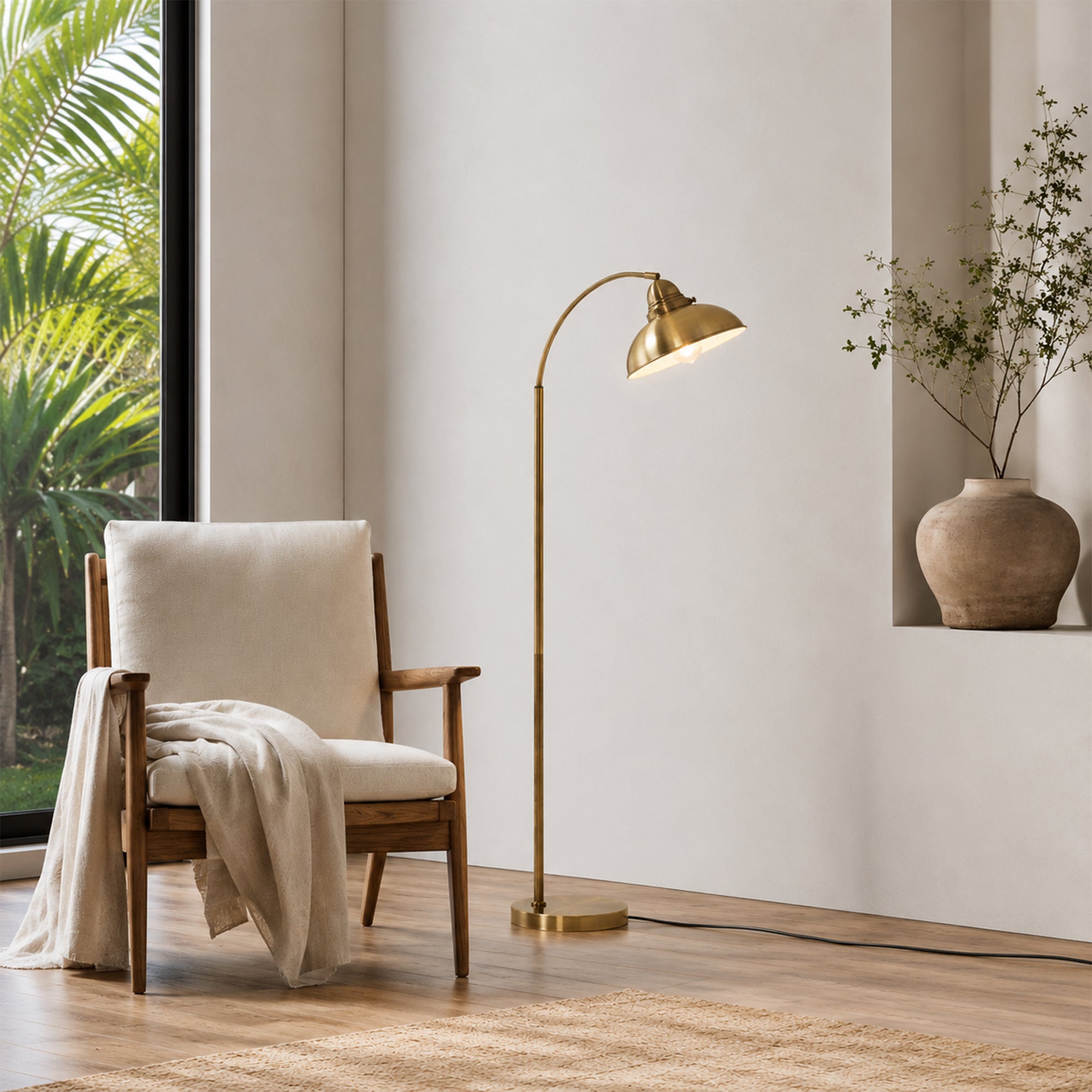 Manor Metal Floor Lamp - Weathered Brass