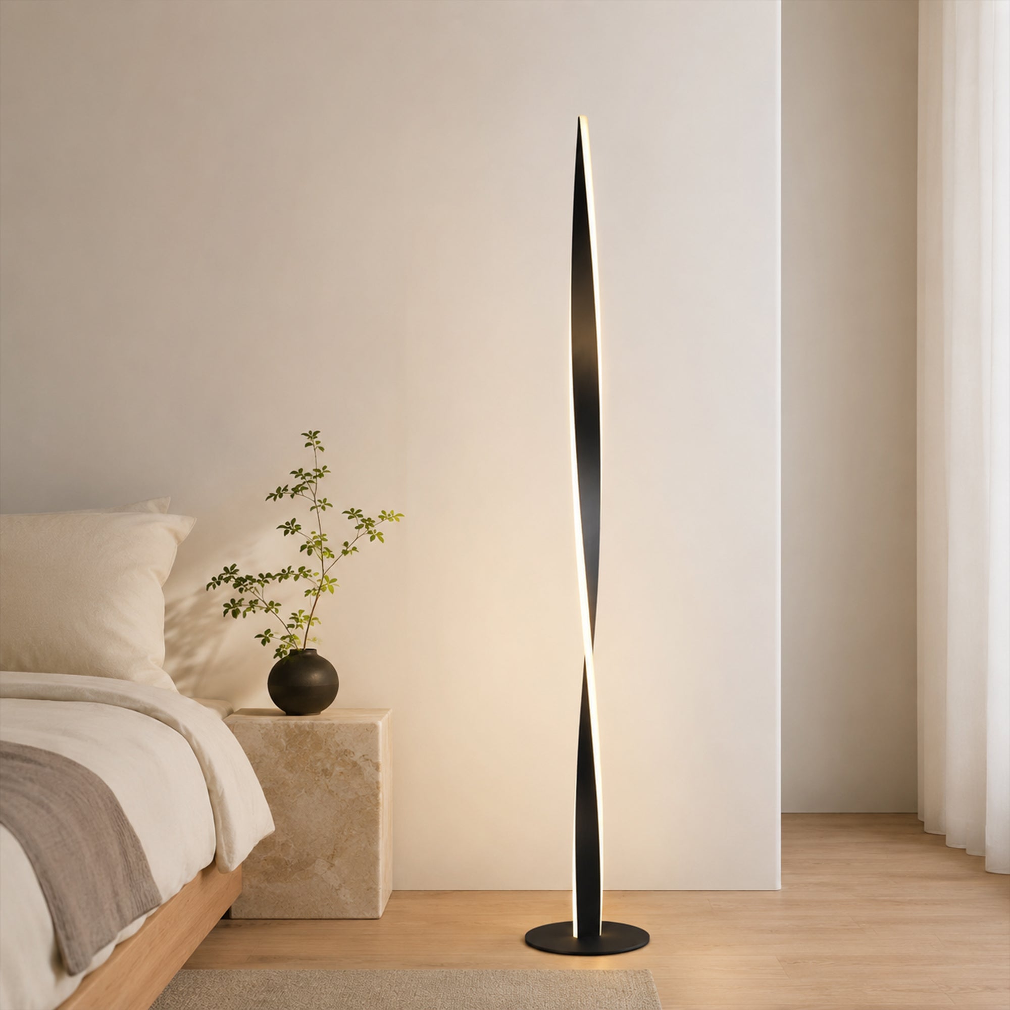 Enhalus LED Floor Lamp - Black
