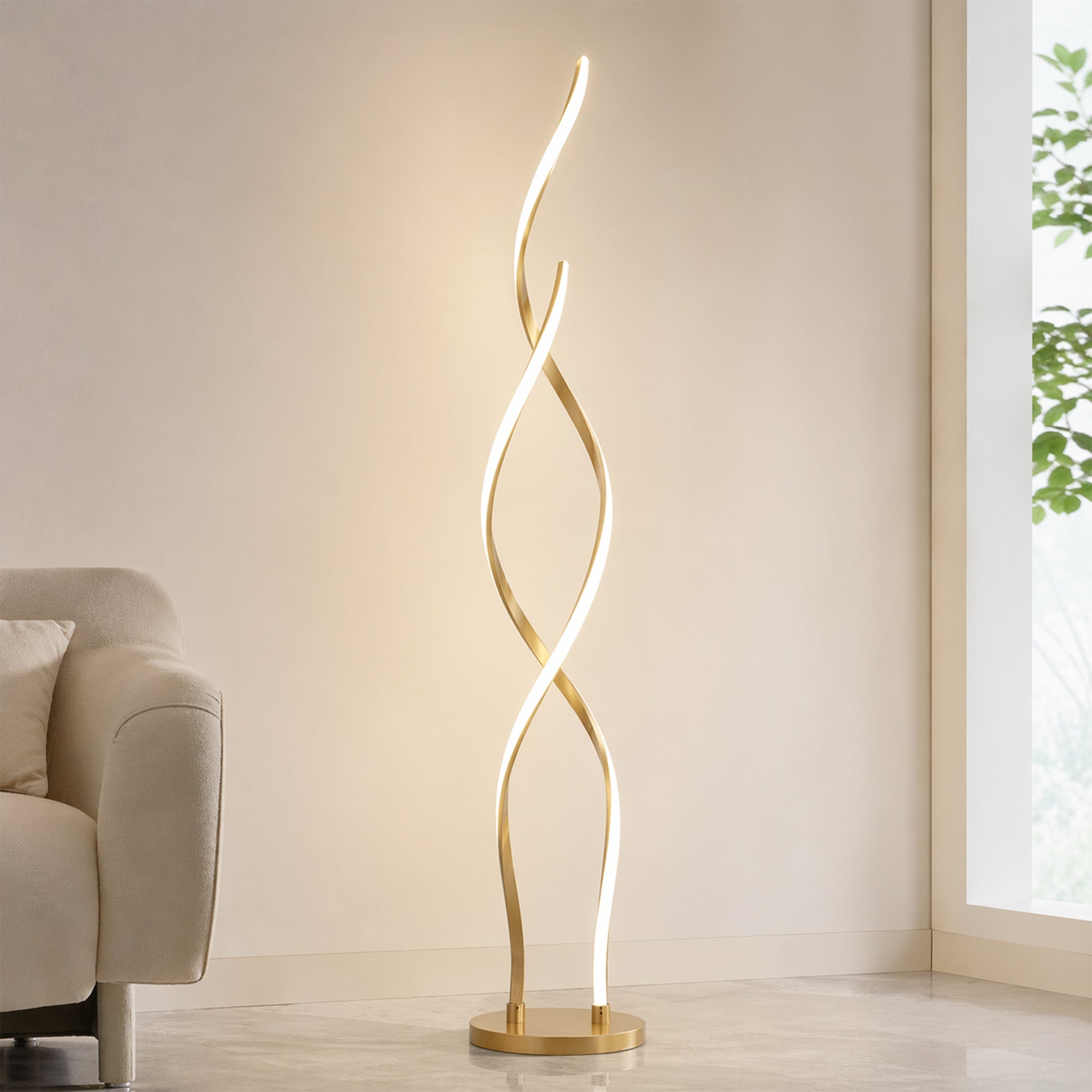 Acropora LED Floor Lamp - Gold