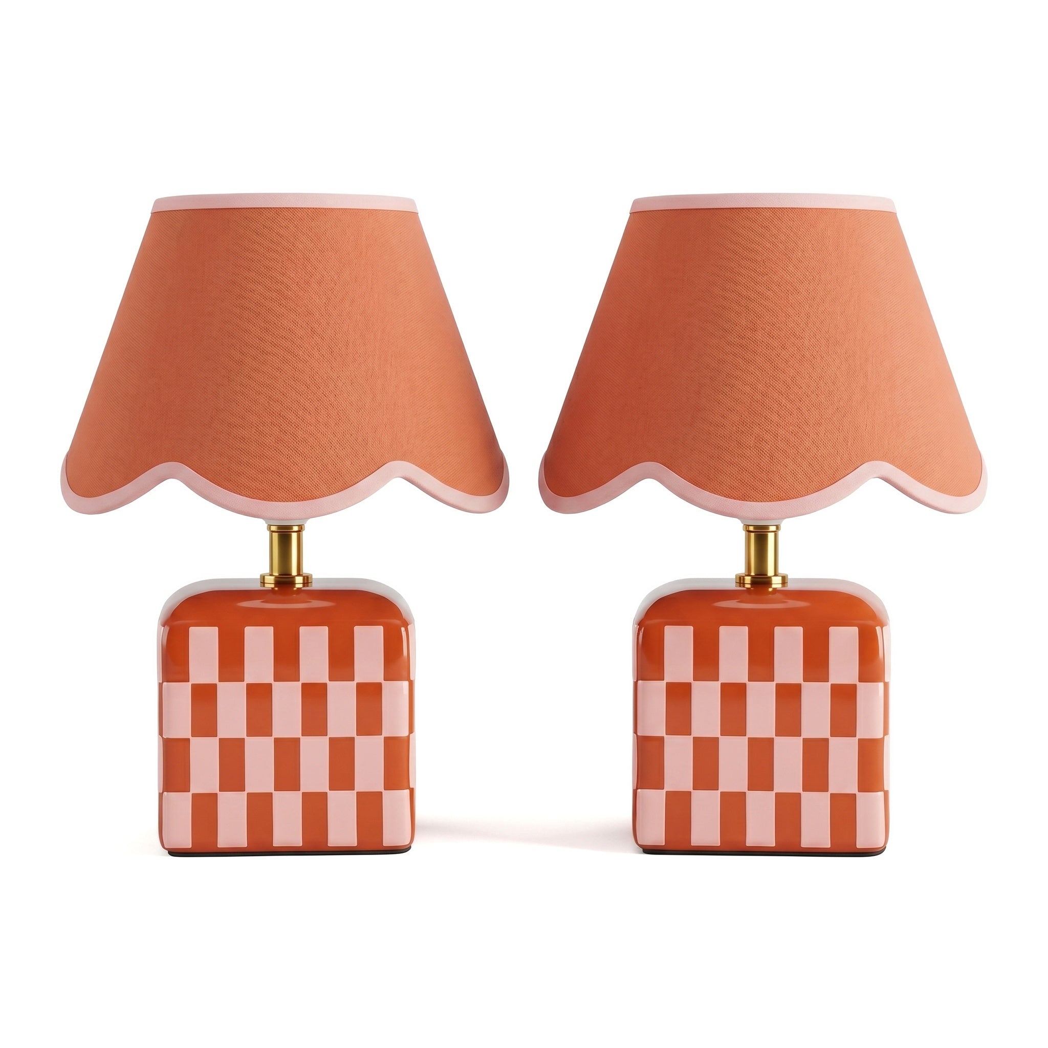 Valentina Ceramic Table Lamp Set of 2 - Coral
