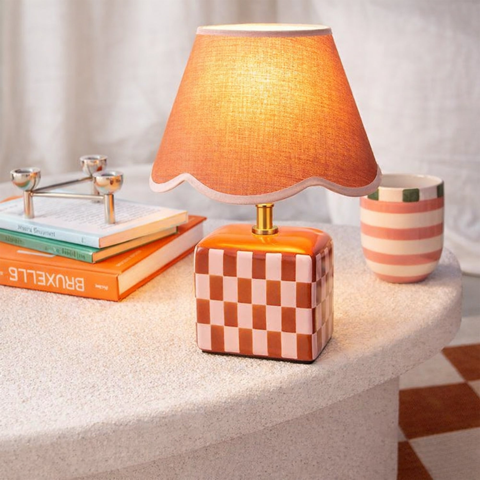 Valentina Ceramic Table Lamp Set of 2 - Coral