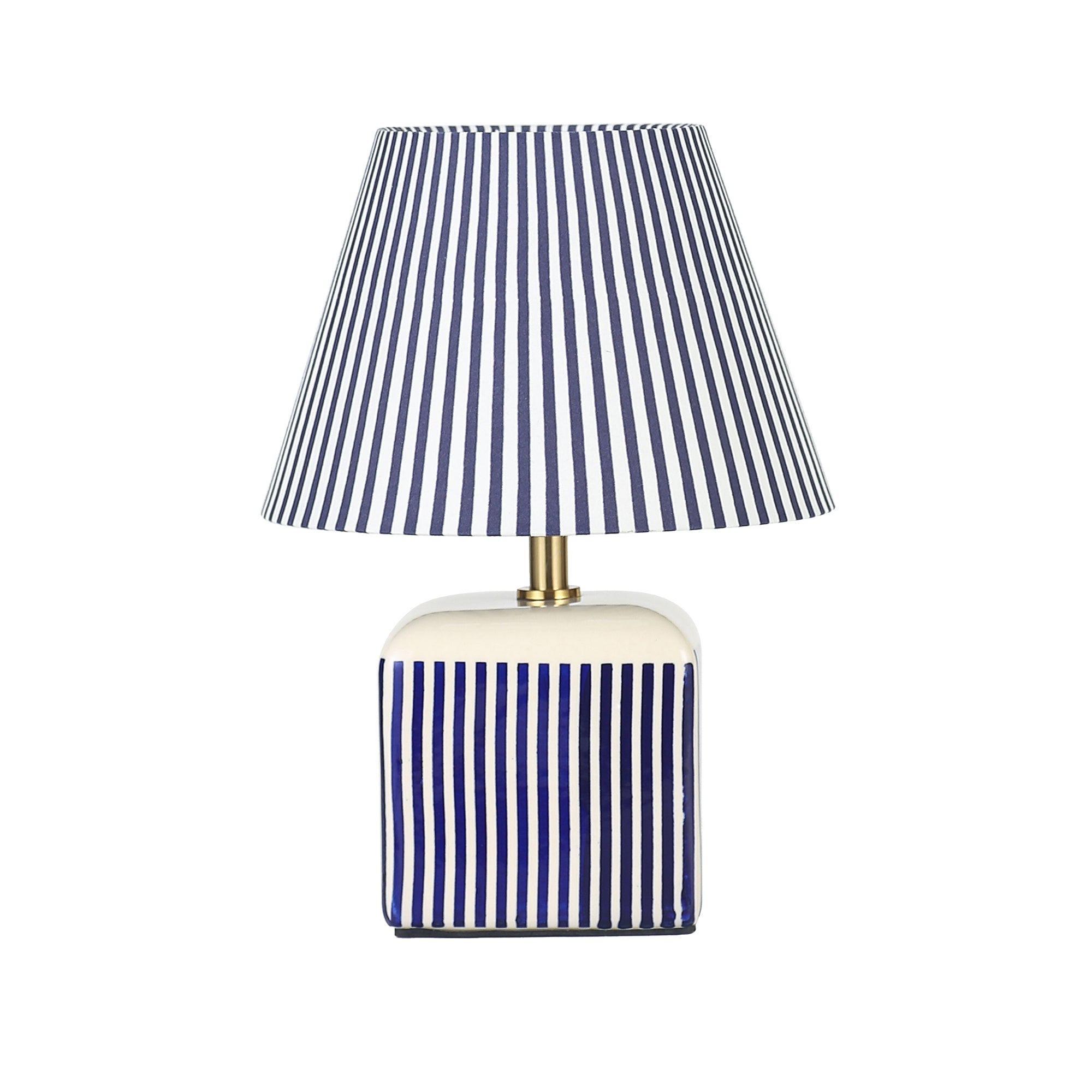 Amaris Ceramic Striped Table Lamp Set of 2 - Blue