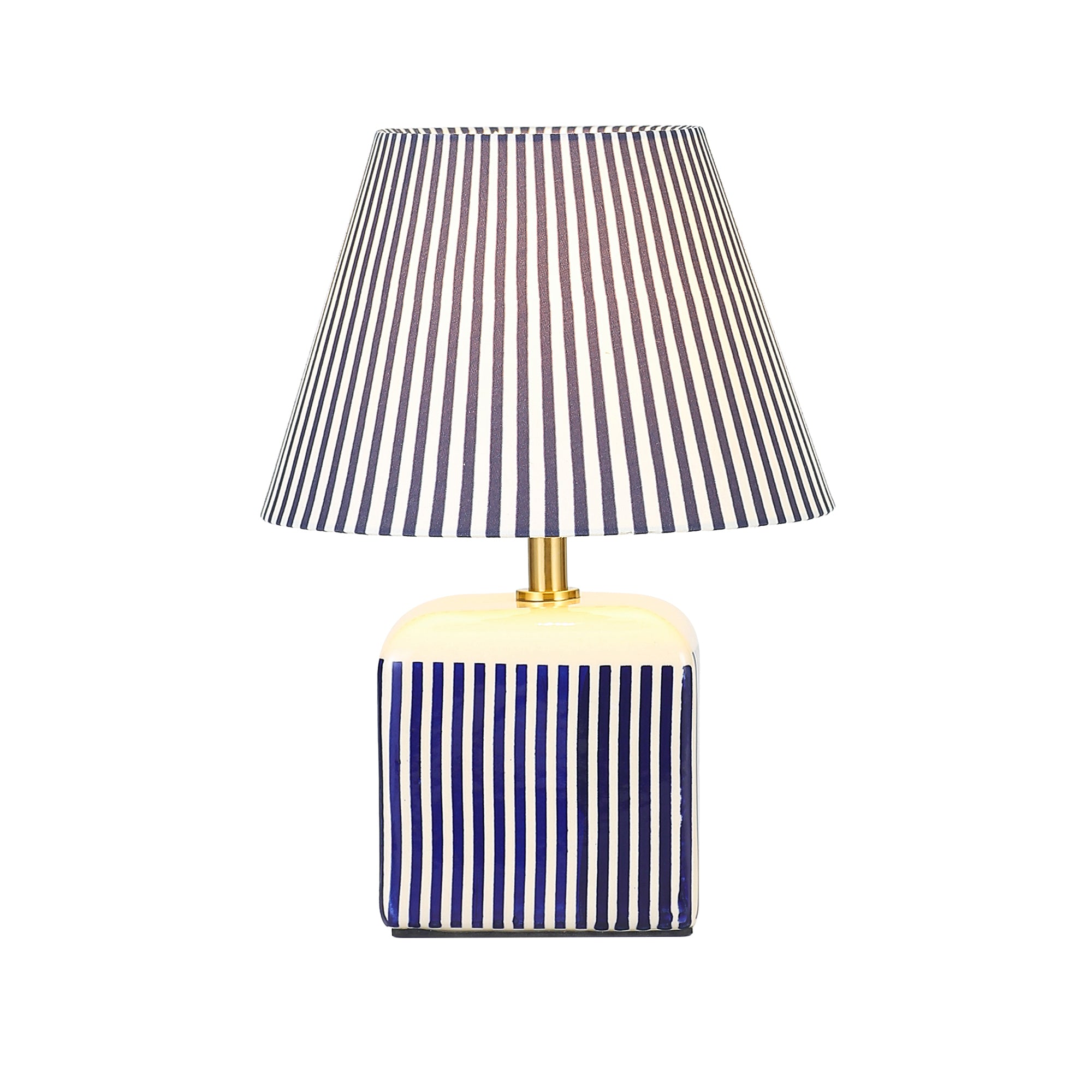 Amaris Ceramic Striped Table Lamp Set of 2 - Blue