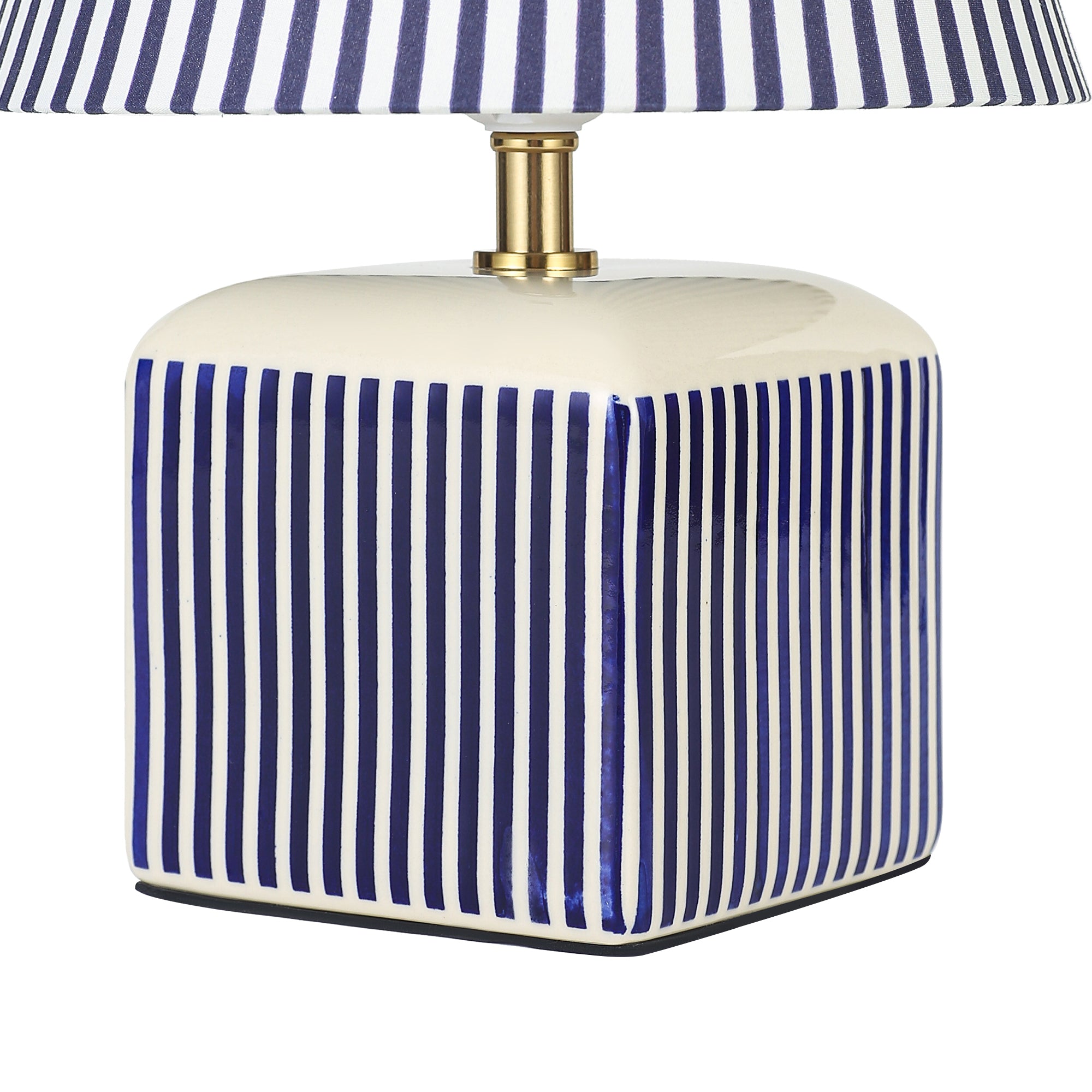 Amaris Ceramic Striped Table Lamp Set of 2 - Blue