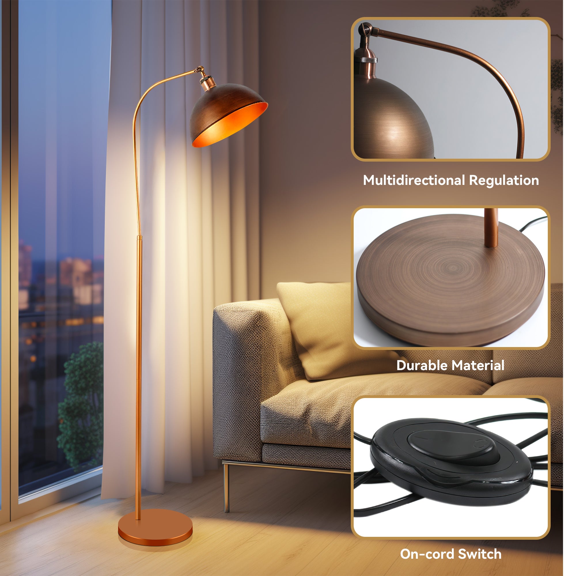 Lenna Floor Lamp - Copper