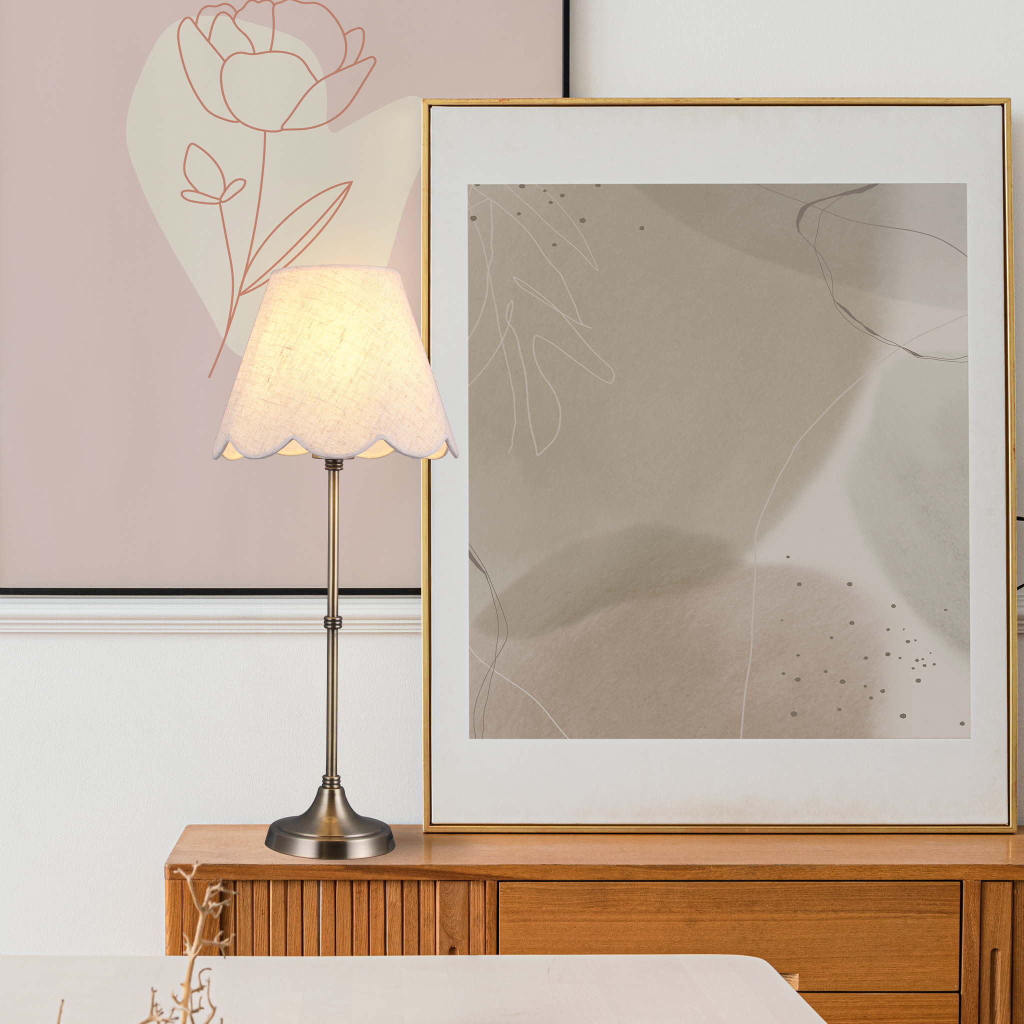 Lottie Table Lamp - Linen Colour