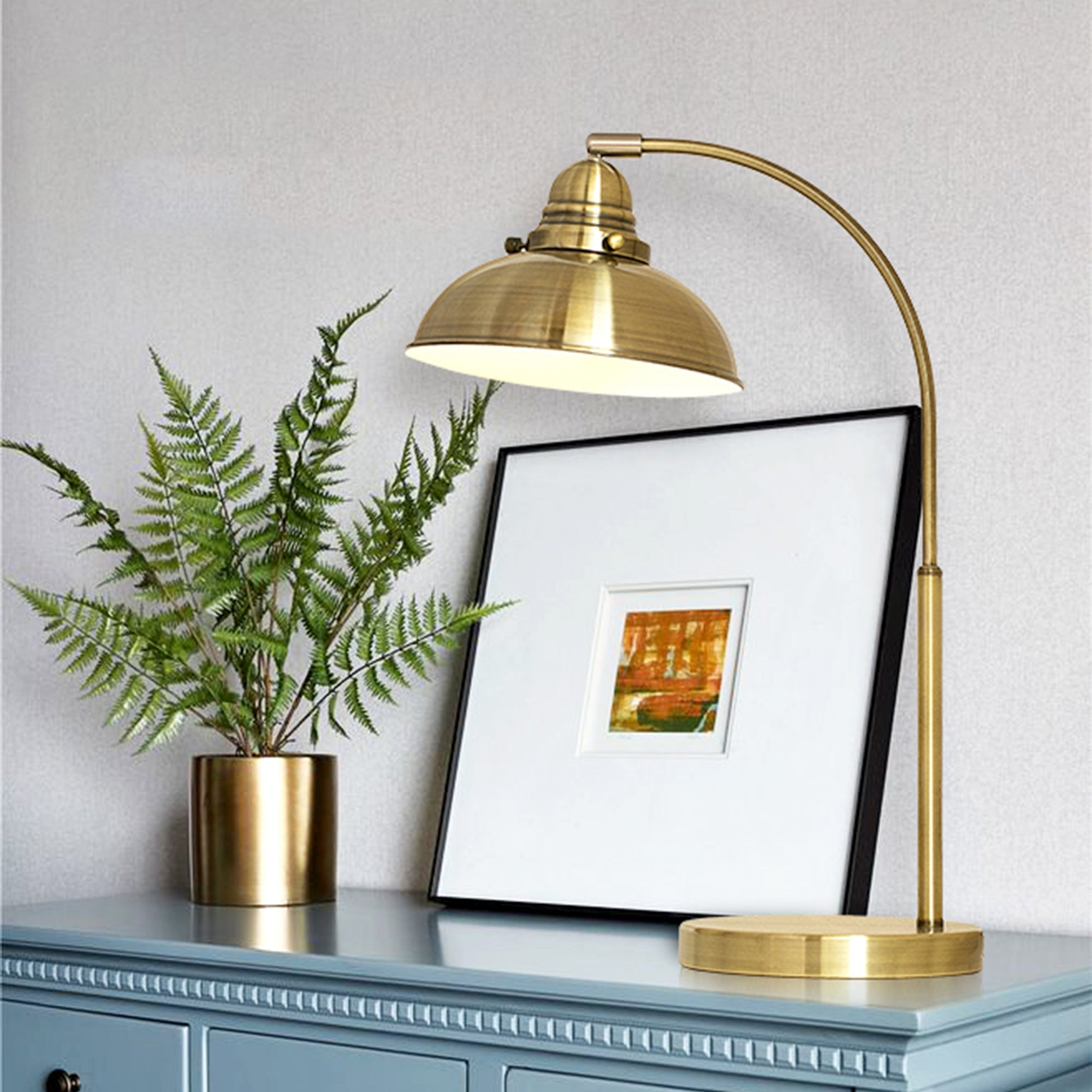 Manor Metal Table Lamp - Weathered Brass